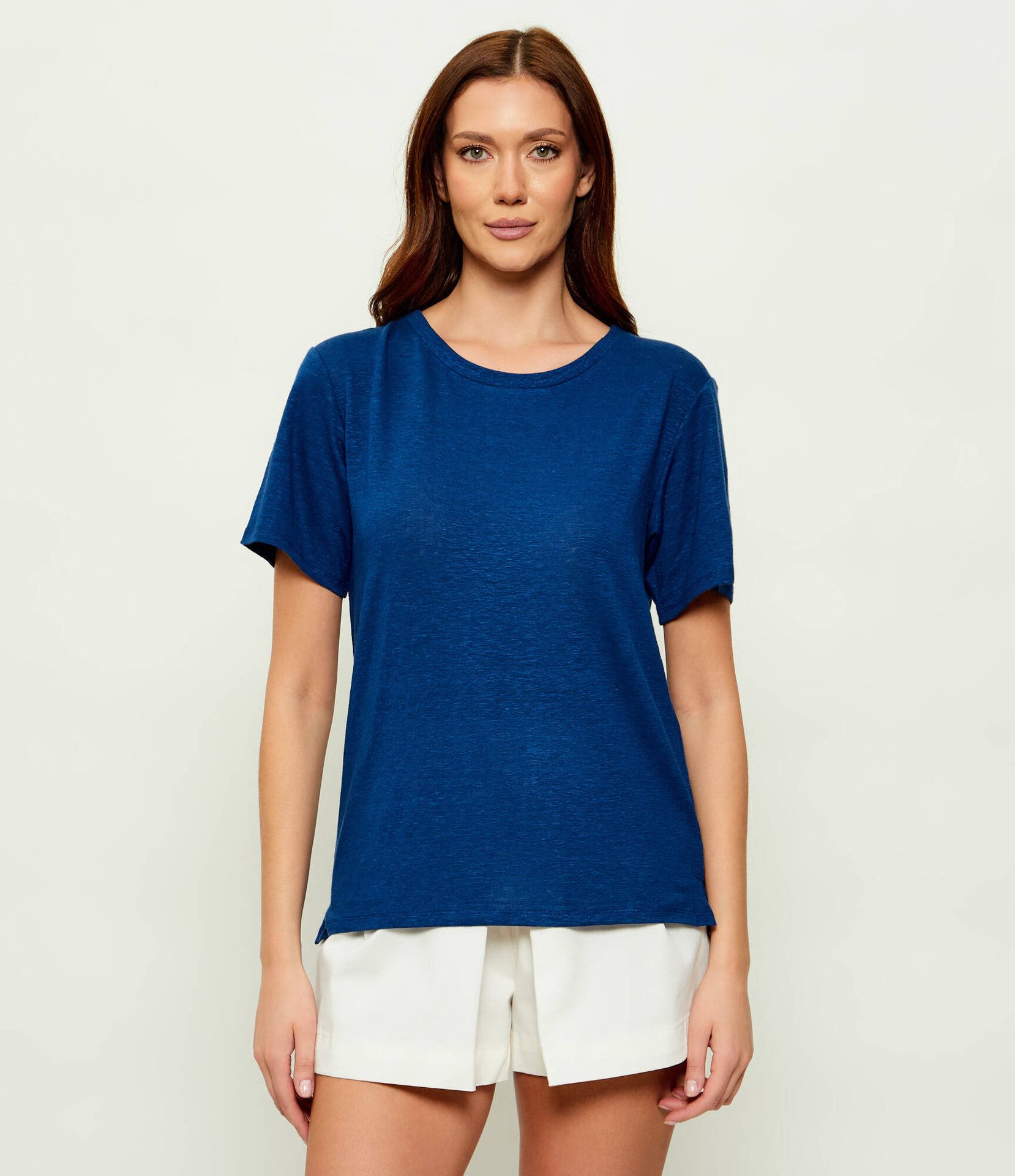 Weekend MaxMara Lniany t-shirt WKDPELOTA Regular Fit