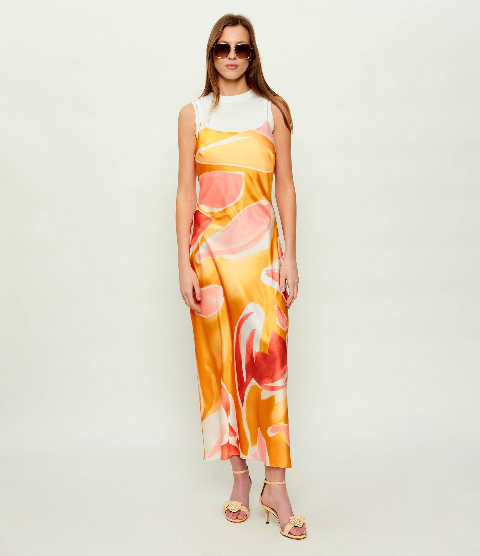 Desigual Satynowa sukienka 2w1 WAVE