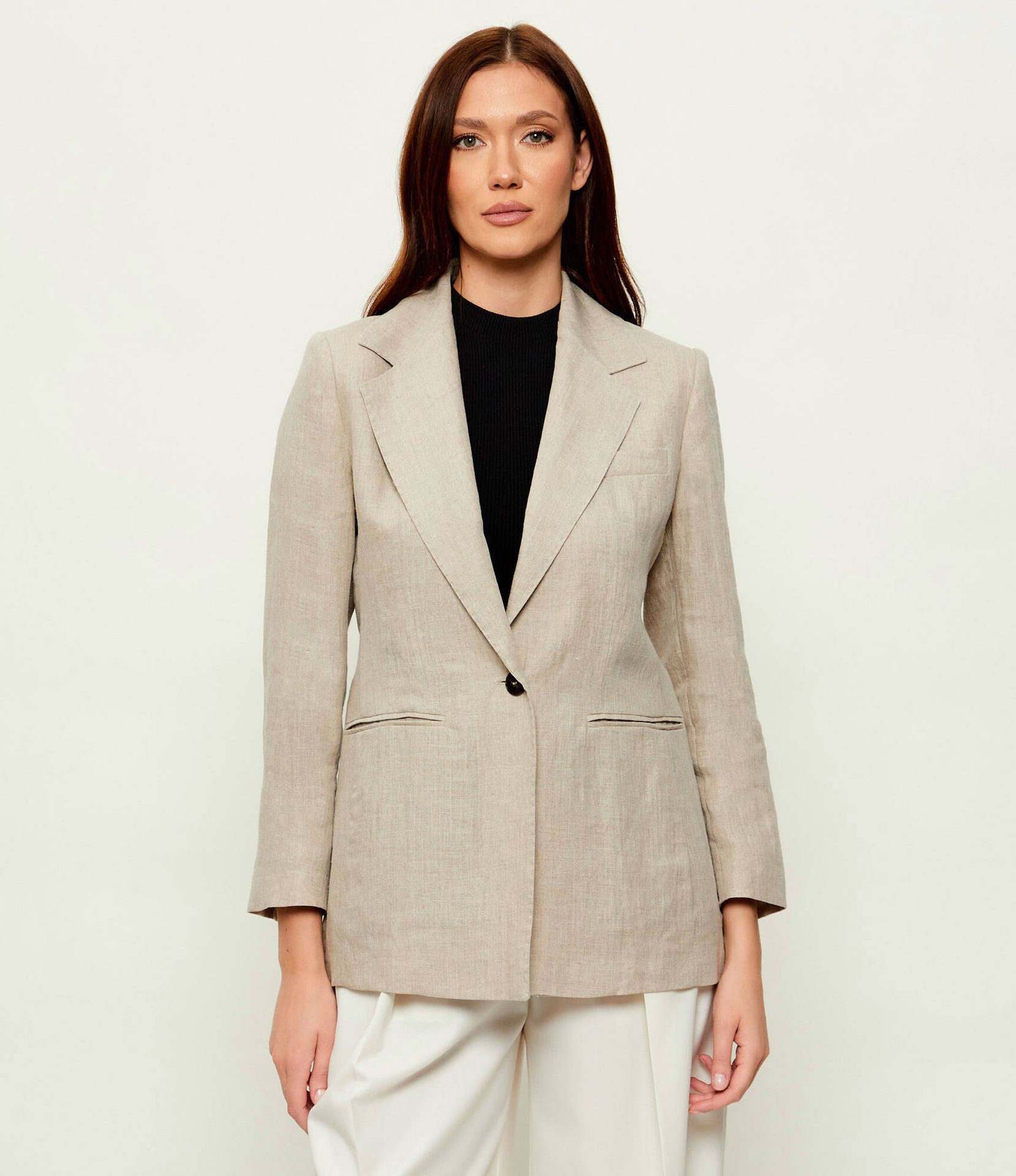 Marella Lniana marynarka MLLSABBIA Slim Fit