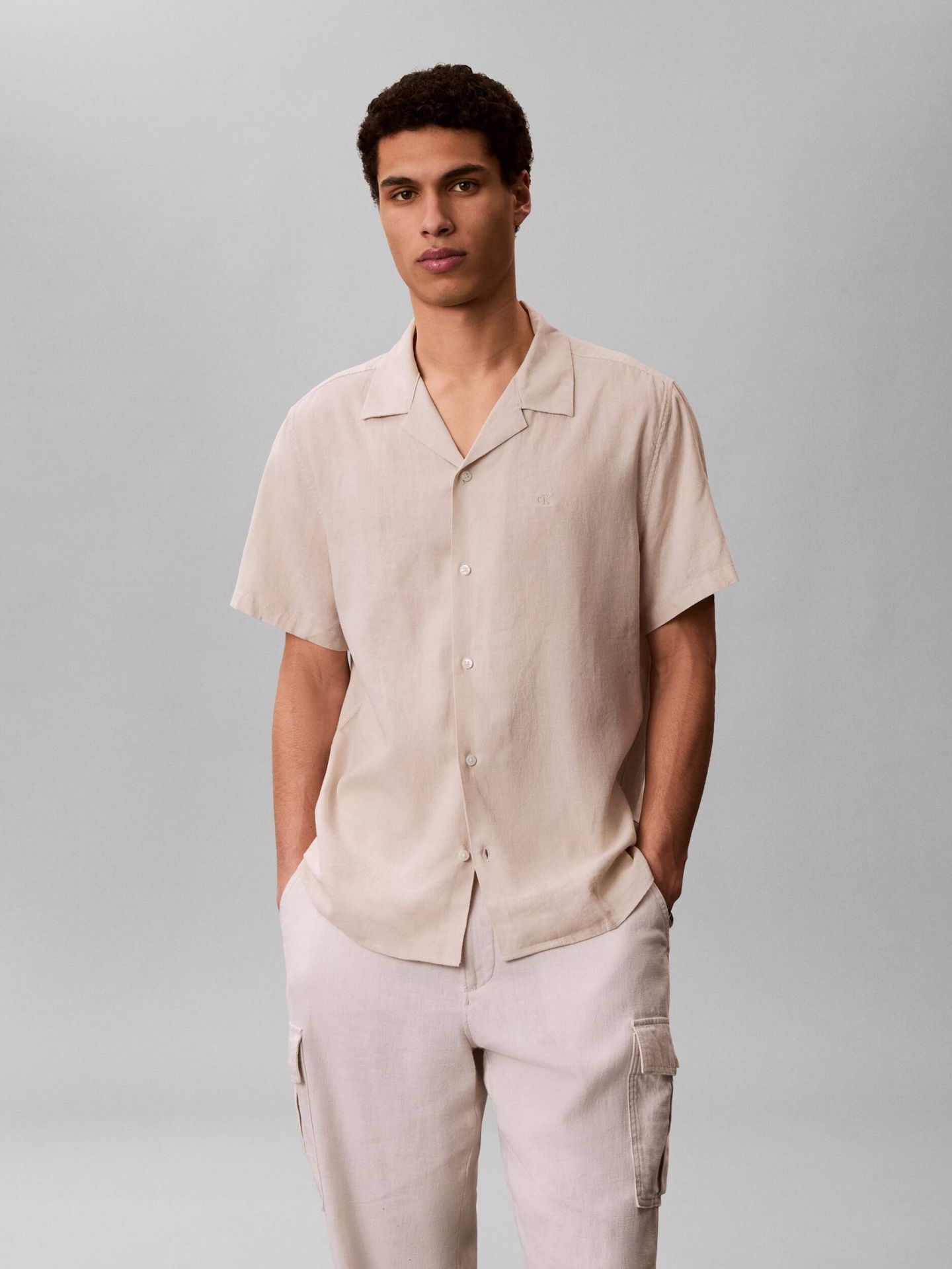 Calvin Klein Lniana koszula Classic fit