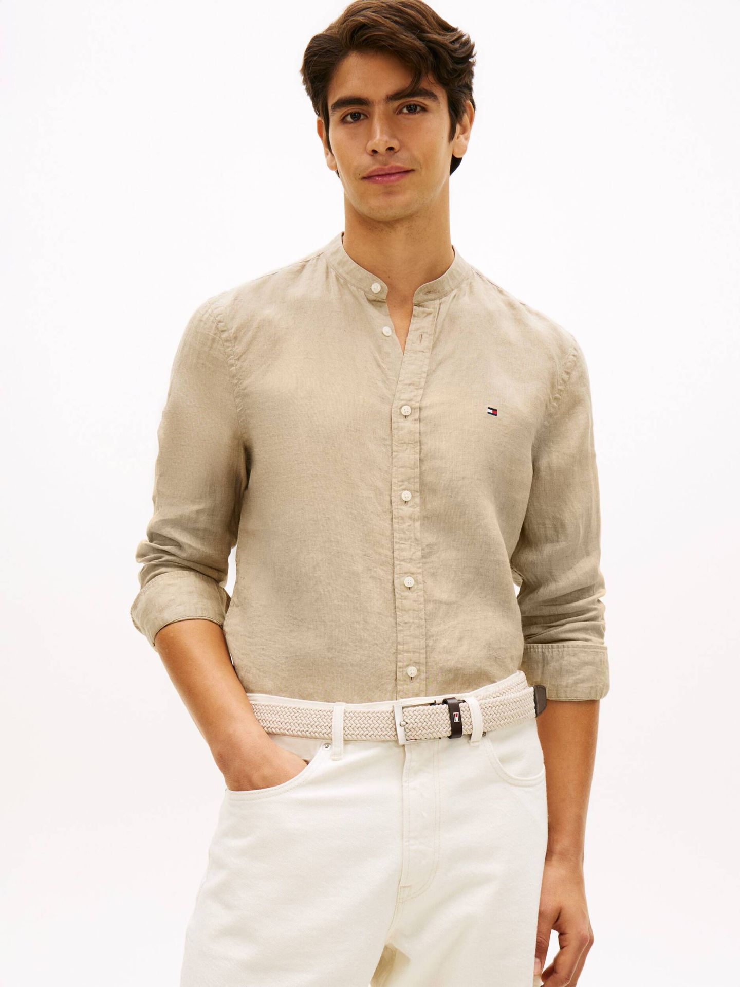 Tommy Hilfiger Lniana koszula Slim Fit