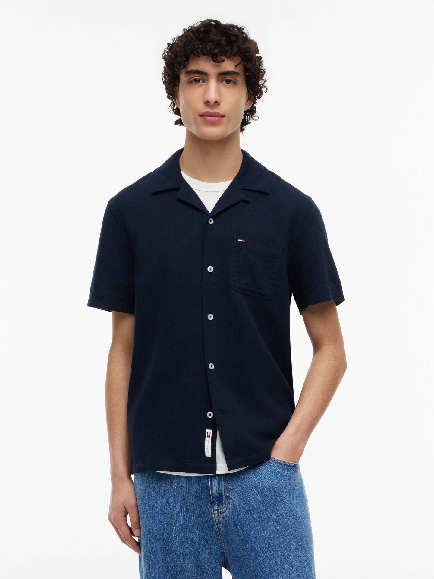 Tommy Jeans Lniana koszula Regular Fit