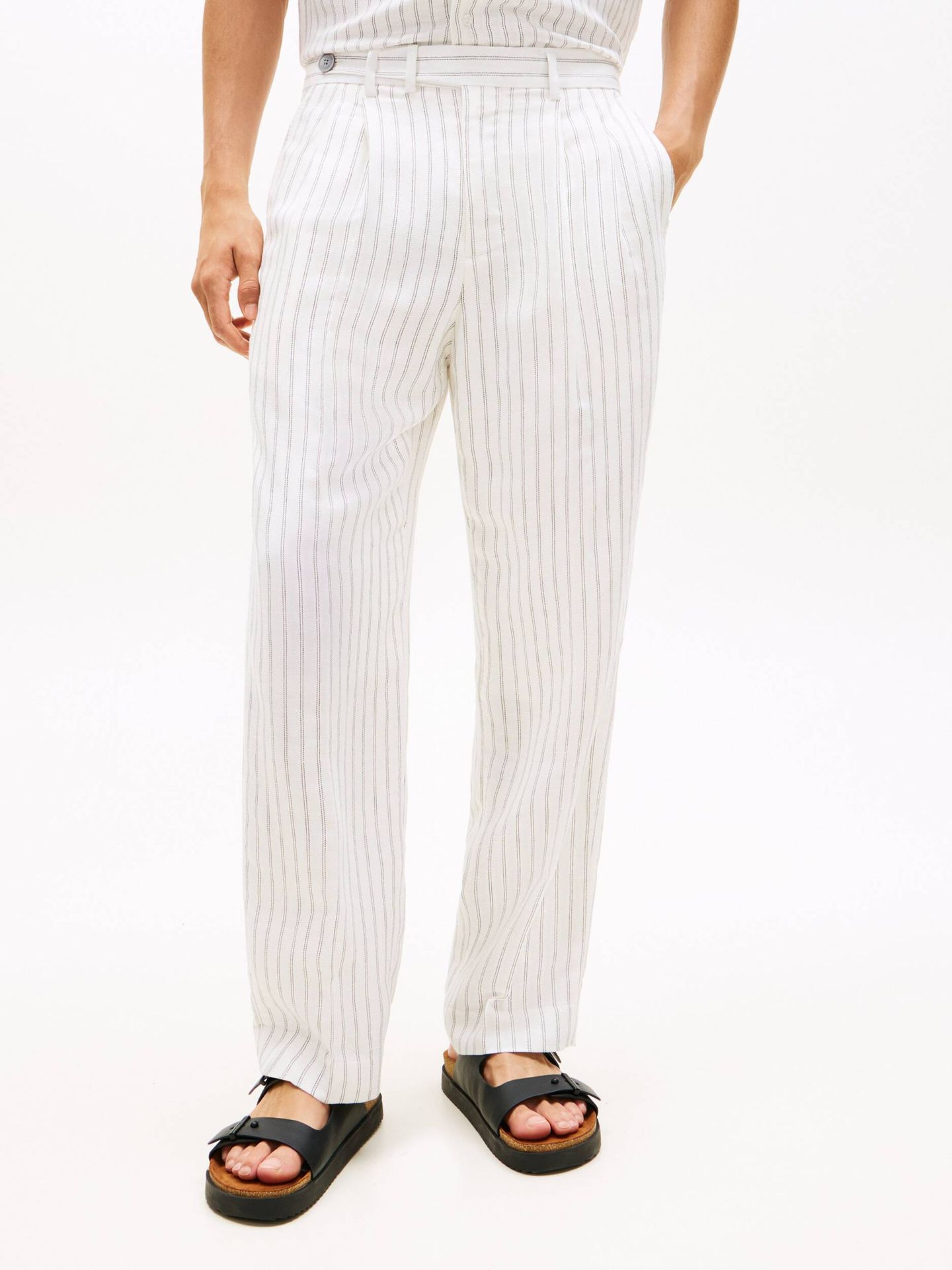 Tommy Hilfiger Lniane spodnie Slim Fit