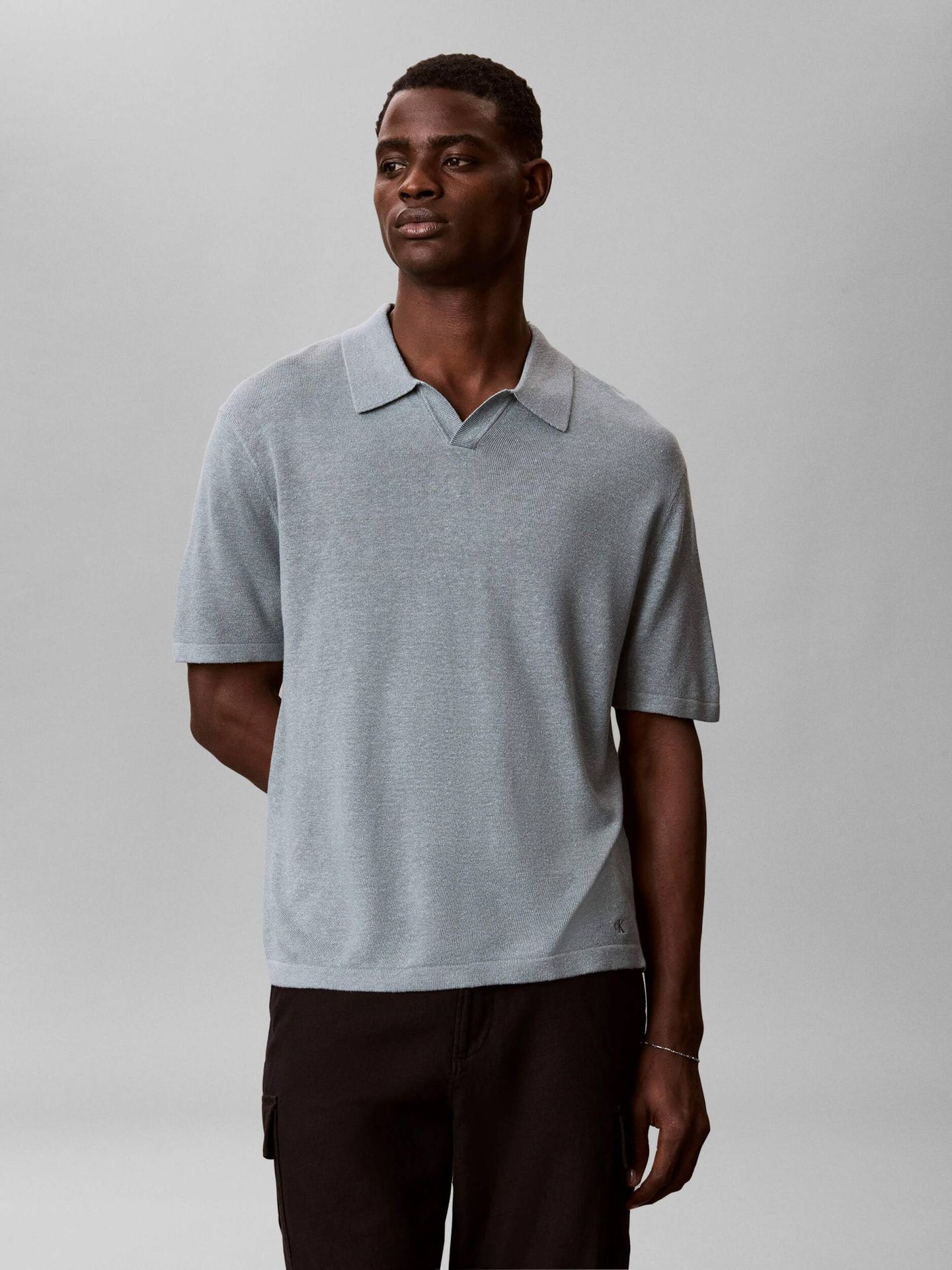 Calvin Klein Polo JOHNNY Loose fit z dodatkiem lnu