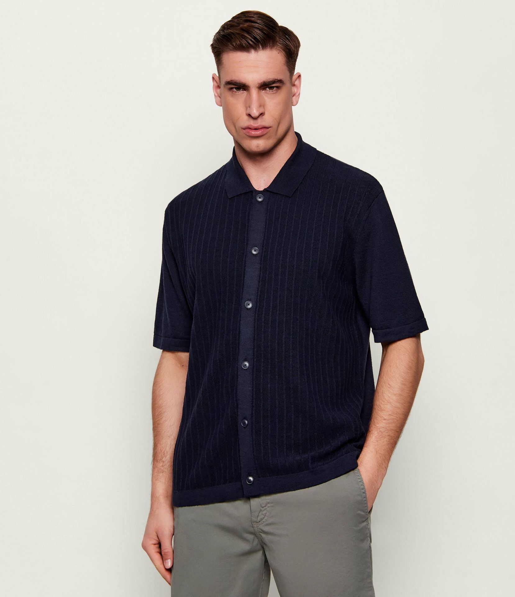 BOSS ORANGE Lniana koszula Amicino Regular Fit