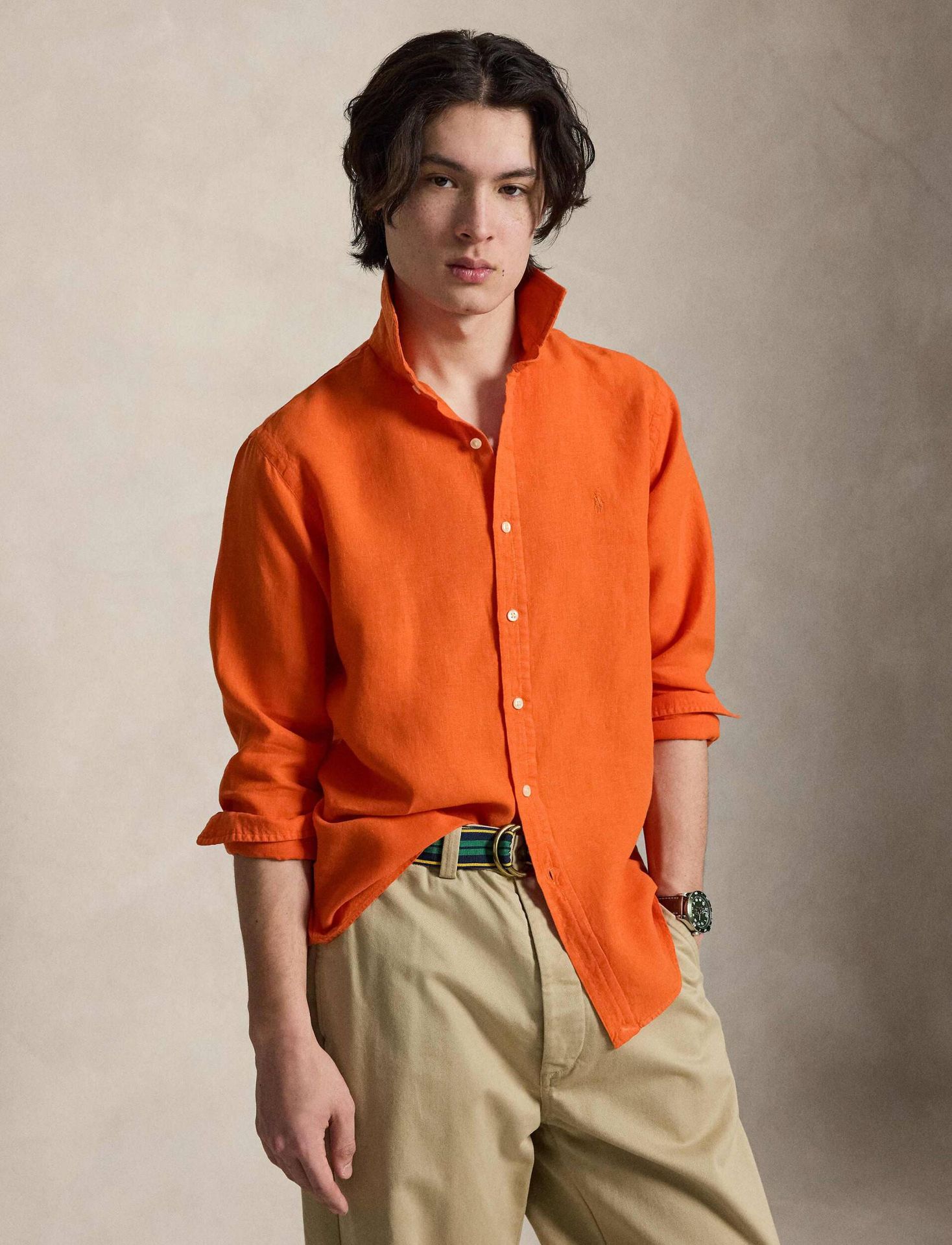 POLO RALPH LAUREN Lniana koszula Custom fit