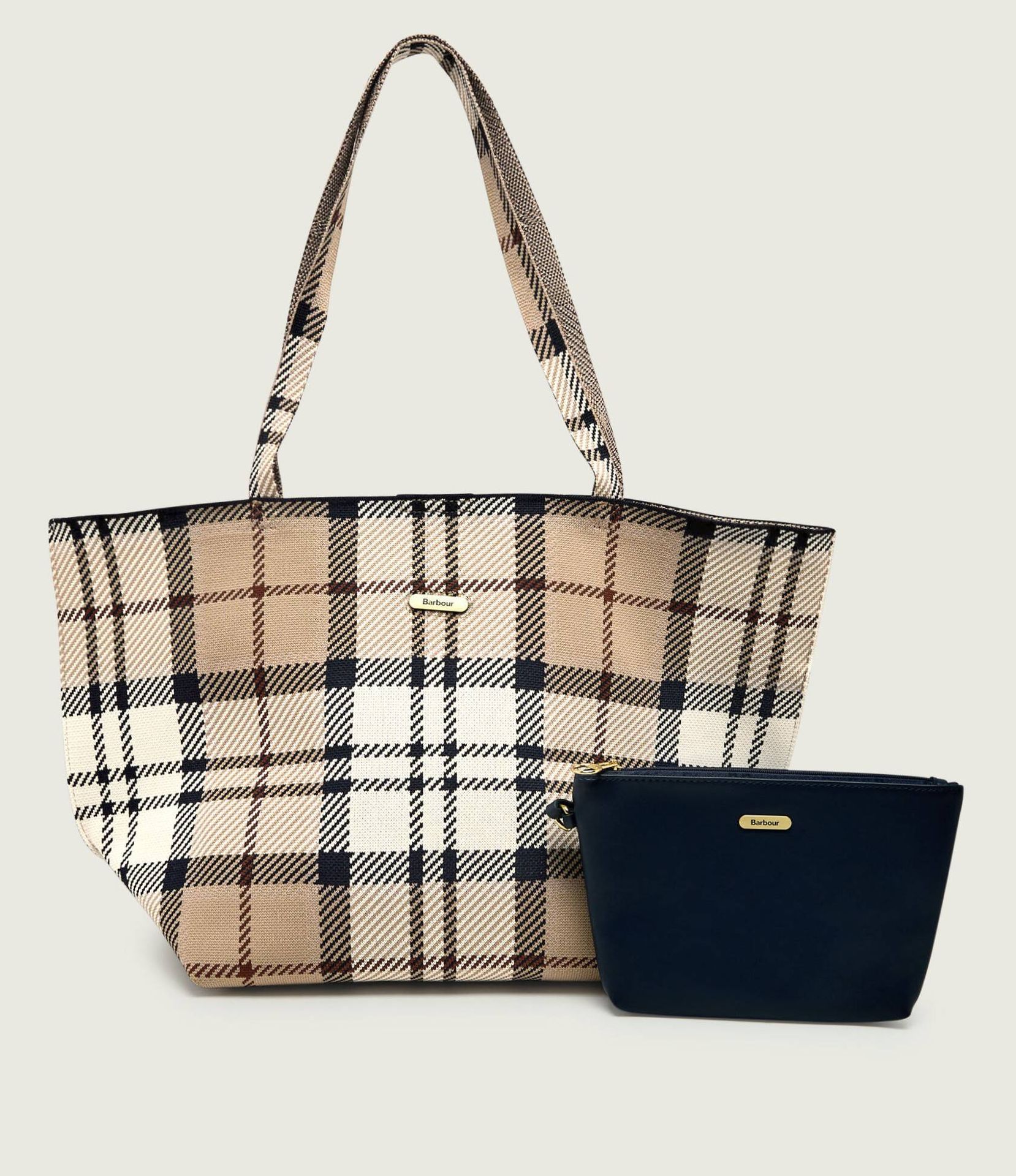 Barbour Shopperka + saszetka Layla Tartan