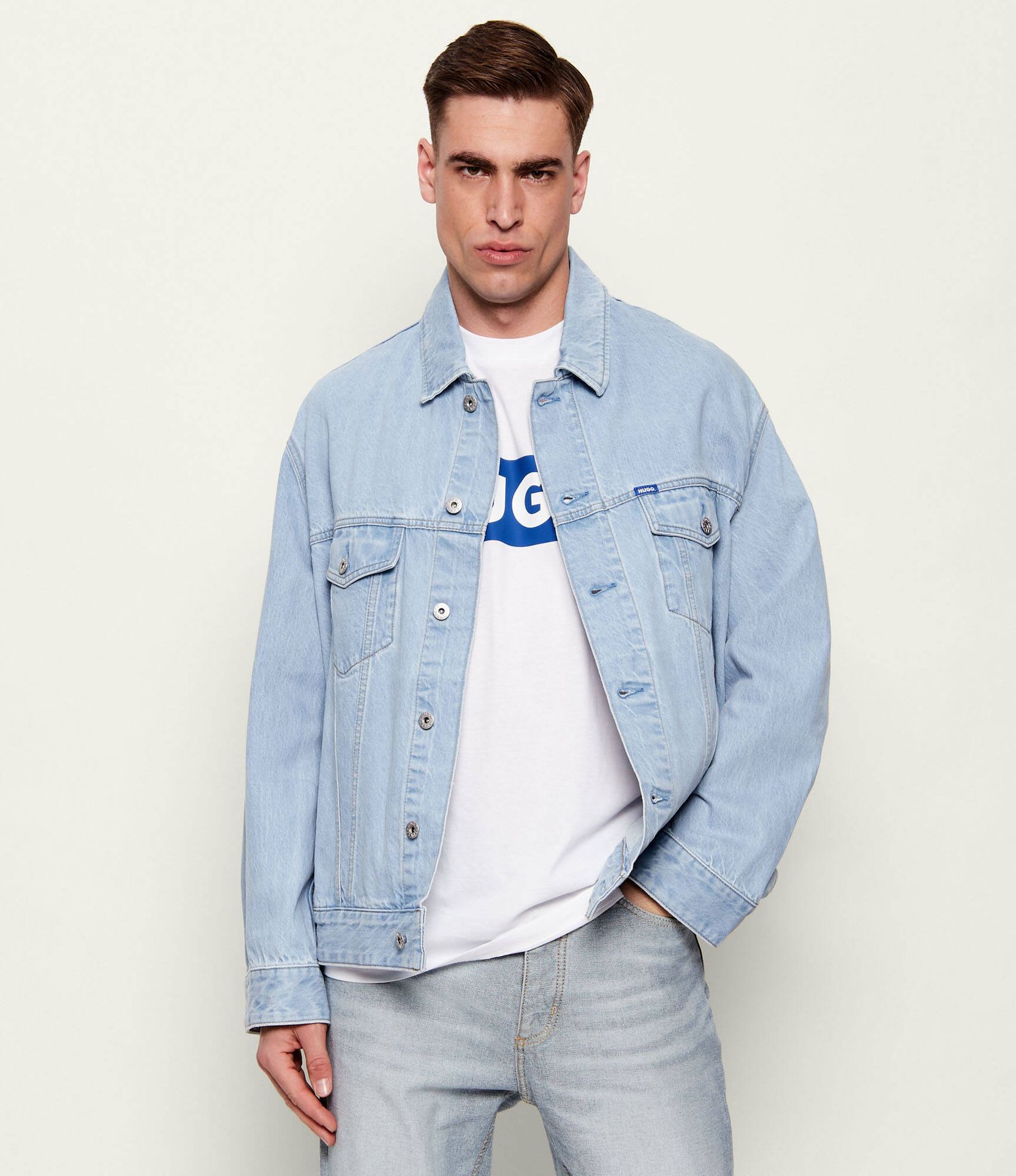 Hugo Blue Kurtka jeansowa Kirkby Relaxed fit