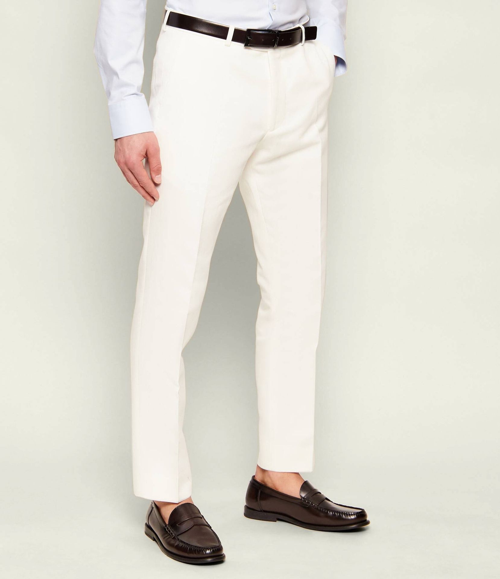 Oscar Jacobson Spodnie Dandy Slim Fit z dodatkiem lnu