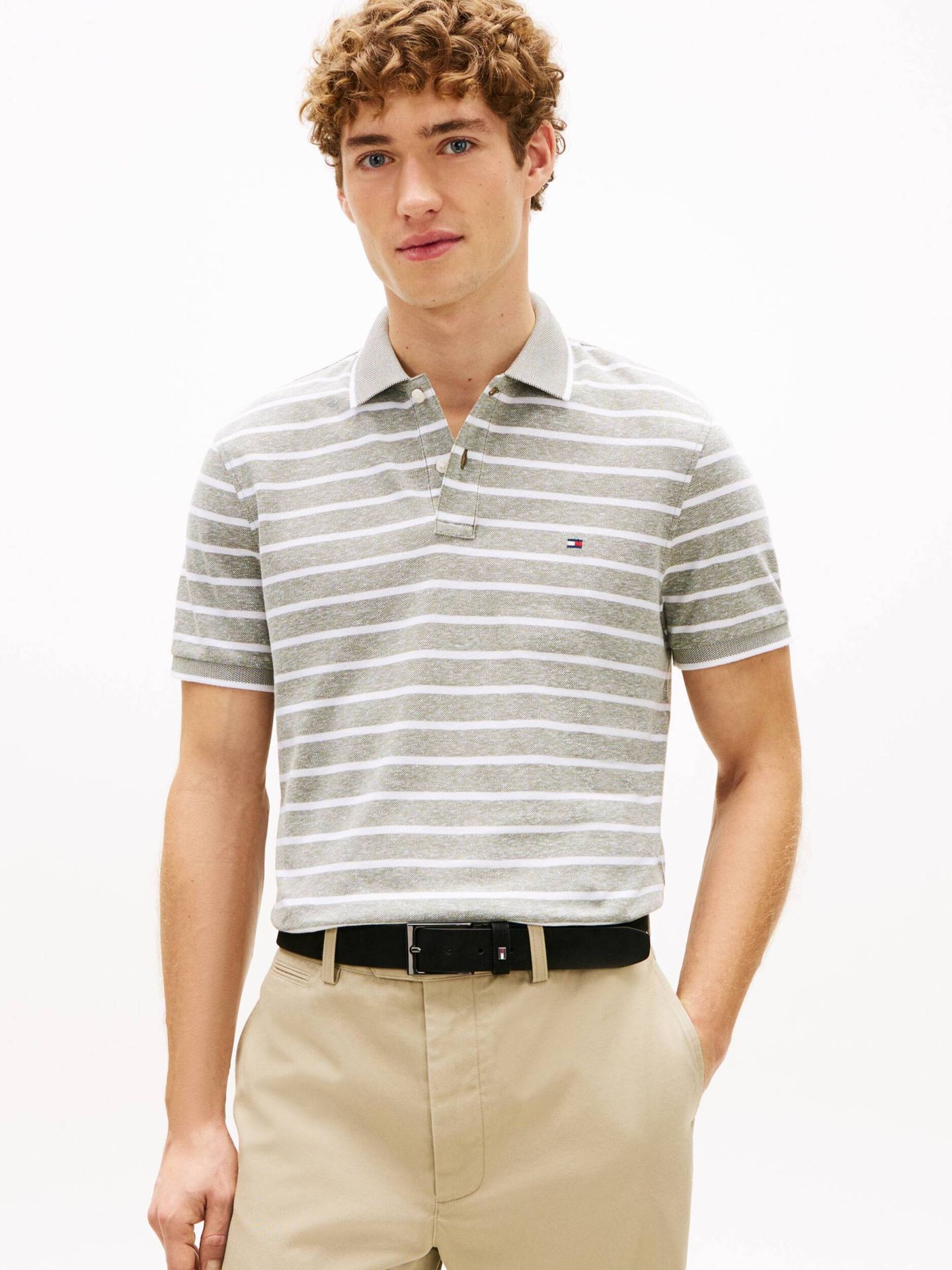 Tommy Hilfiger Polo Regular Fit z dodatkiem lnu