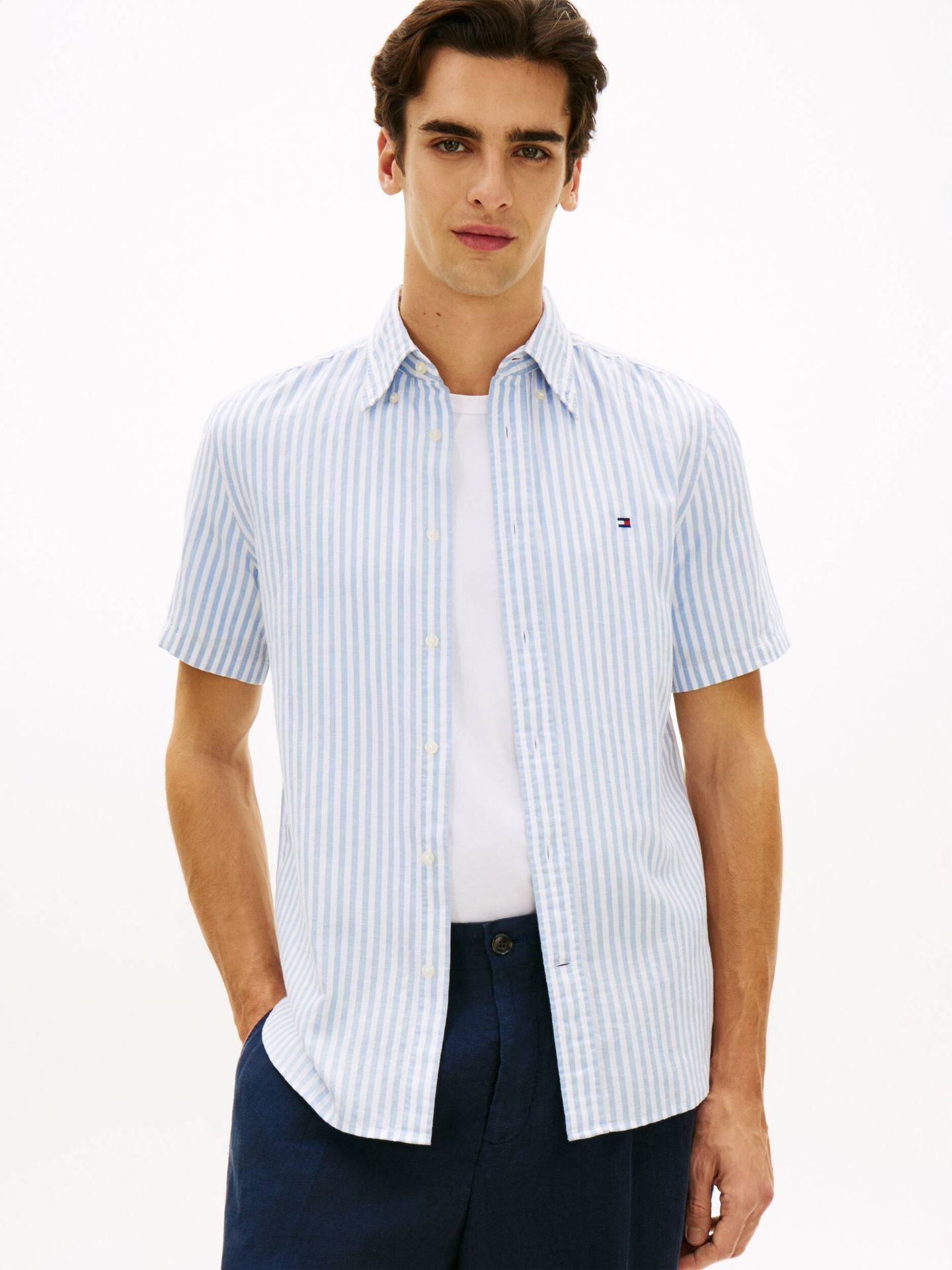 Tommy Hilfiger Koszula Regular Fit z dodatkiem lnu