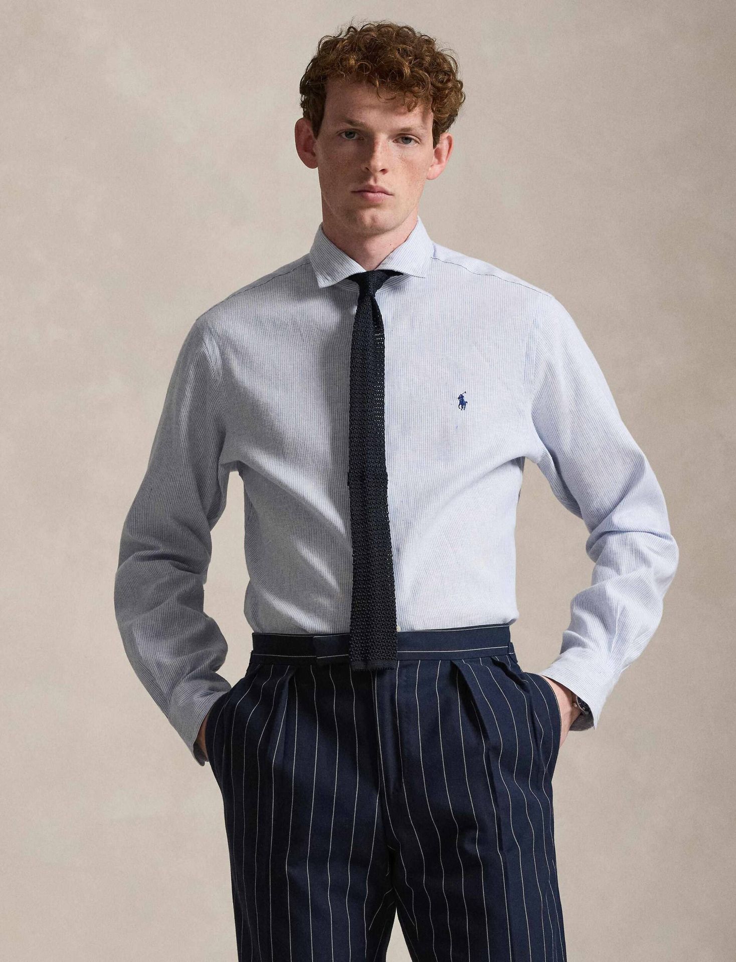 POLO RALPH LAUREN Lniana koszula Custom fit