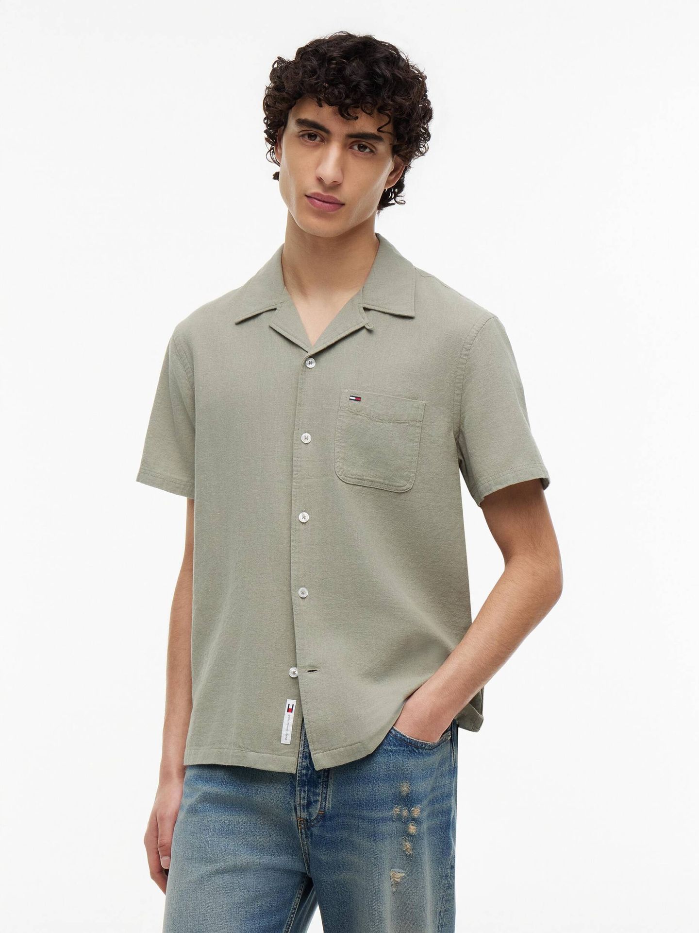 Tommy Jeans Lniana koszula Regular Fit