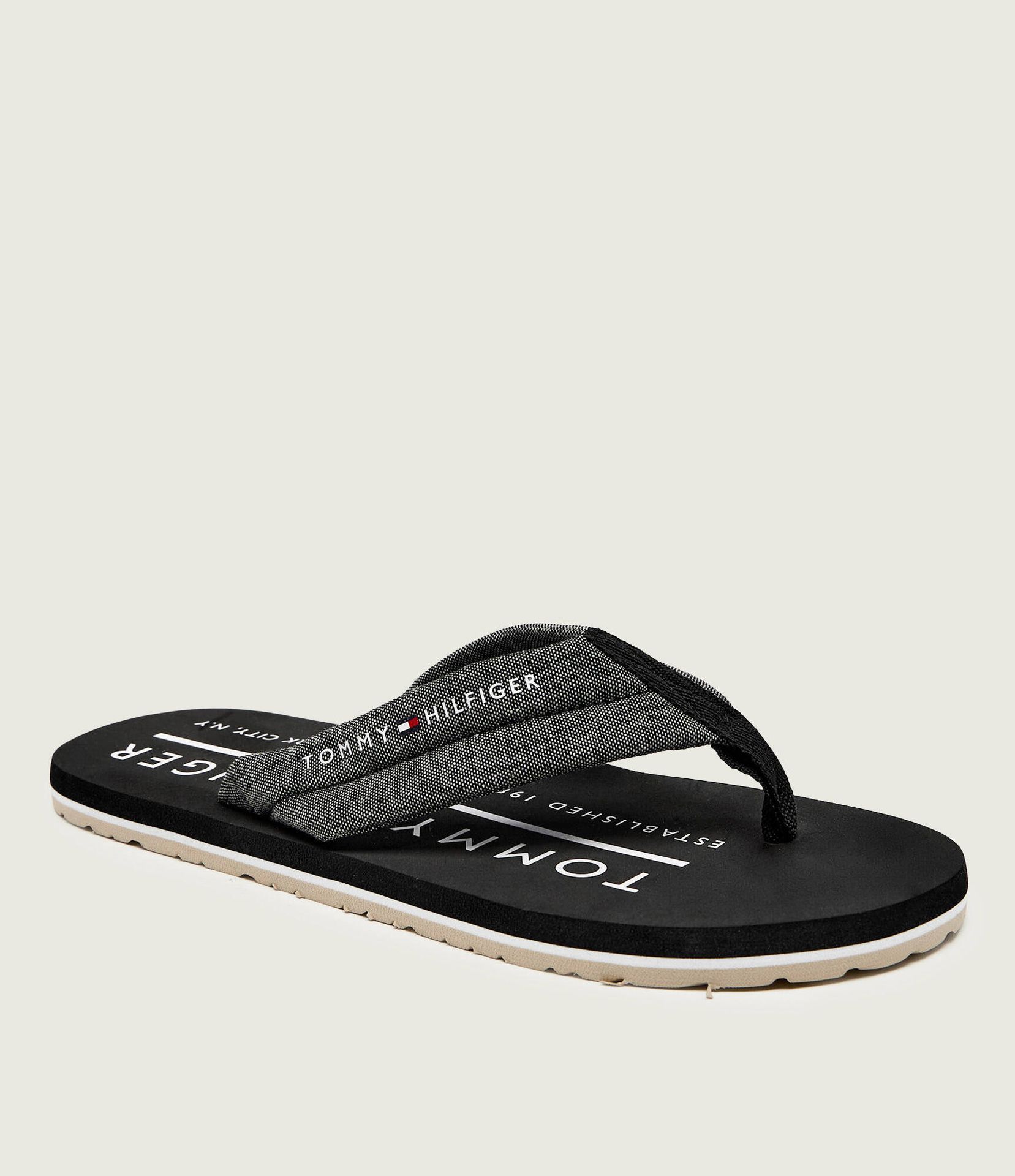 Tommy Hilfiger Japonki CHAMBRAY z dodatkiem lnu