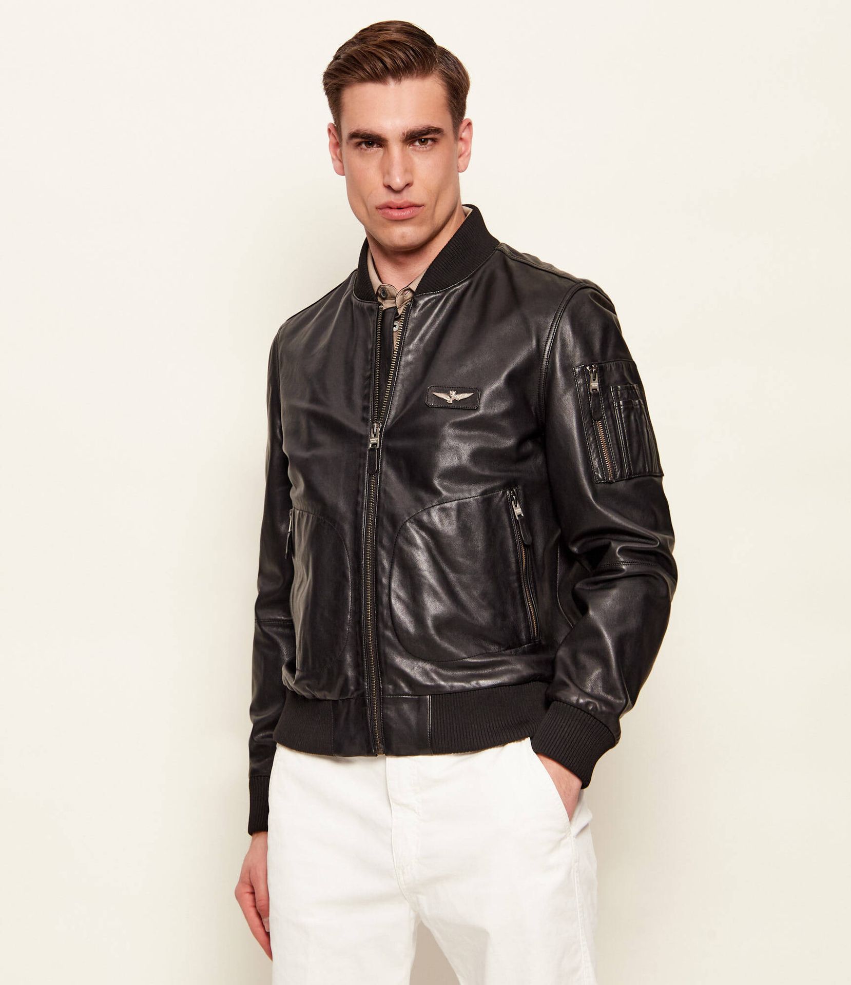 Aeronautica Militare Skórzana kurtka bomber Regular Fit