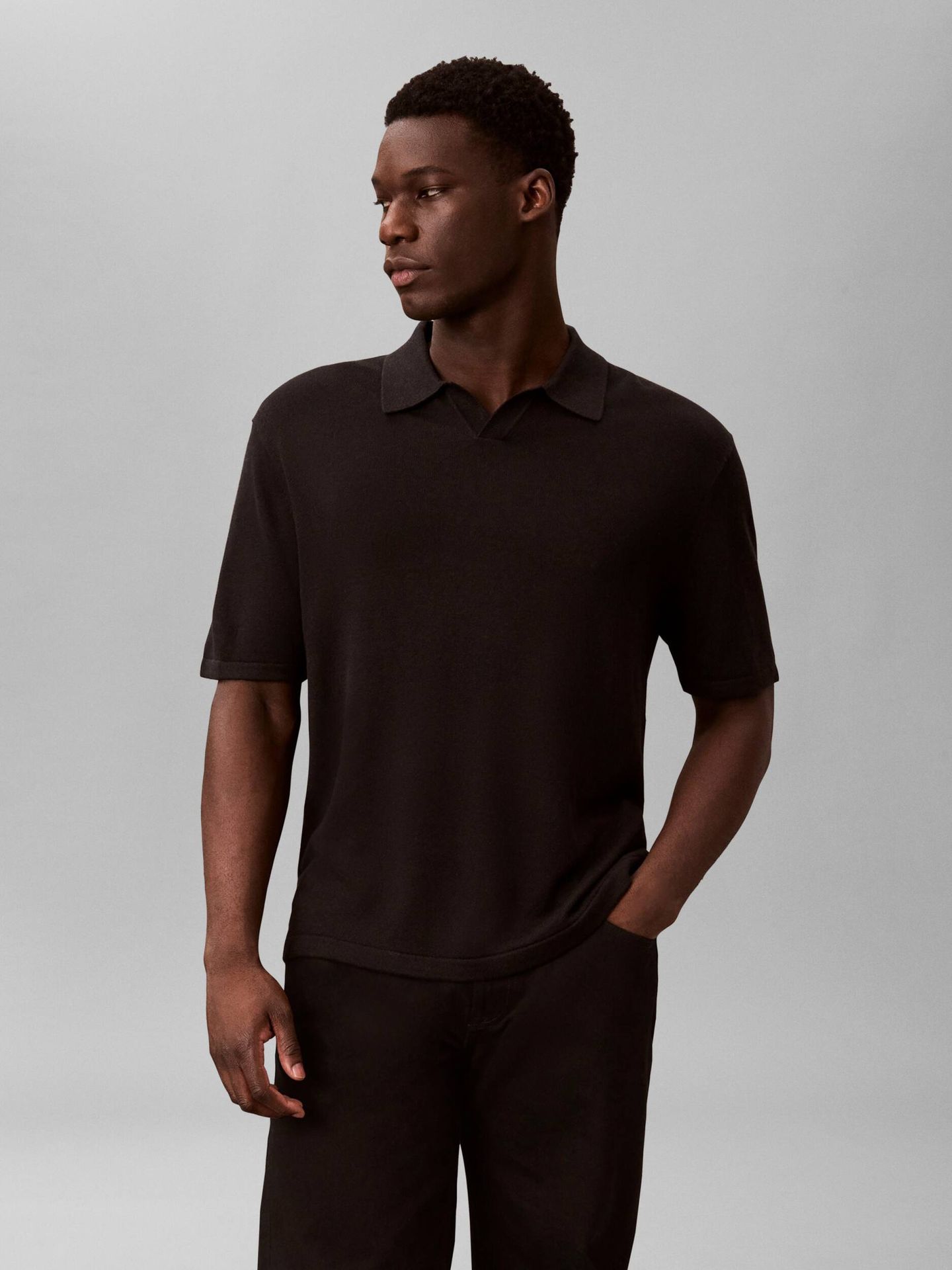 Calvin Klein Polo JOHNNY Loose fit z dodatkiem lnu