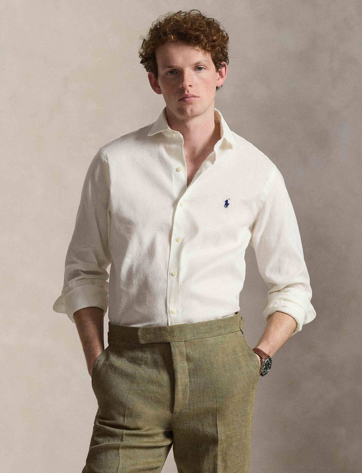 POLO RALPH LAUREN Lniana koszula Custom fit