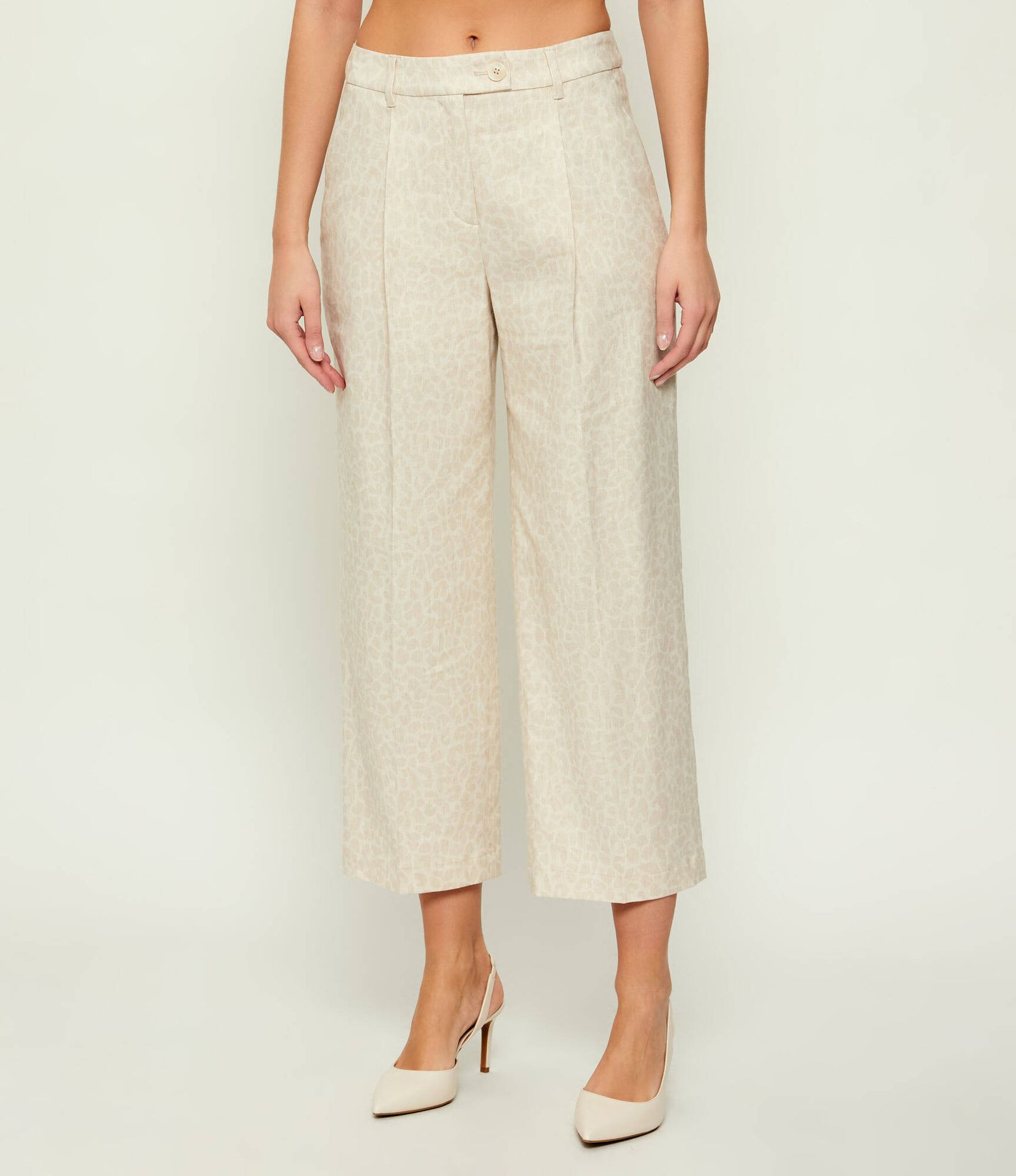 Marc Cain Spodnie Loose fit z dodatkiem lnu
