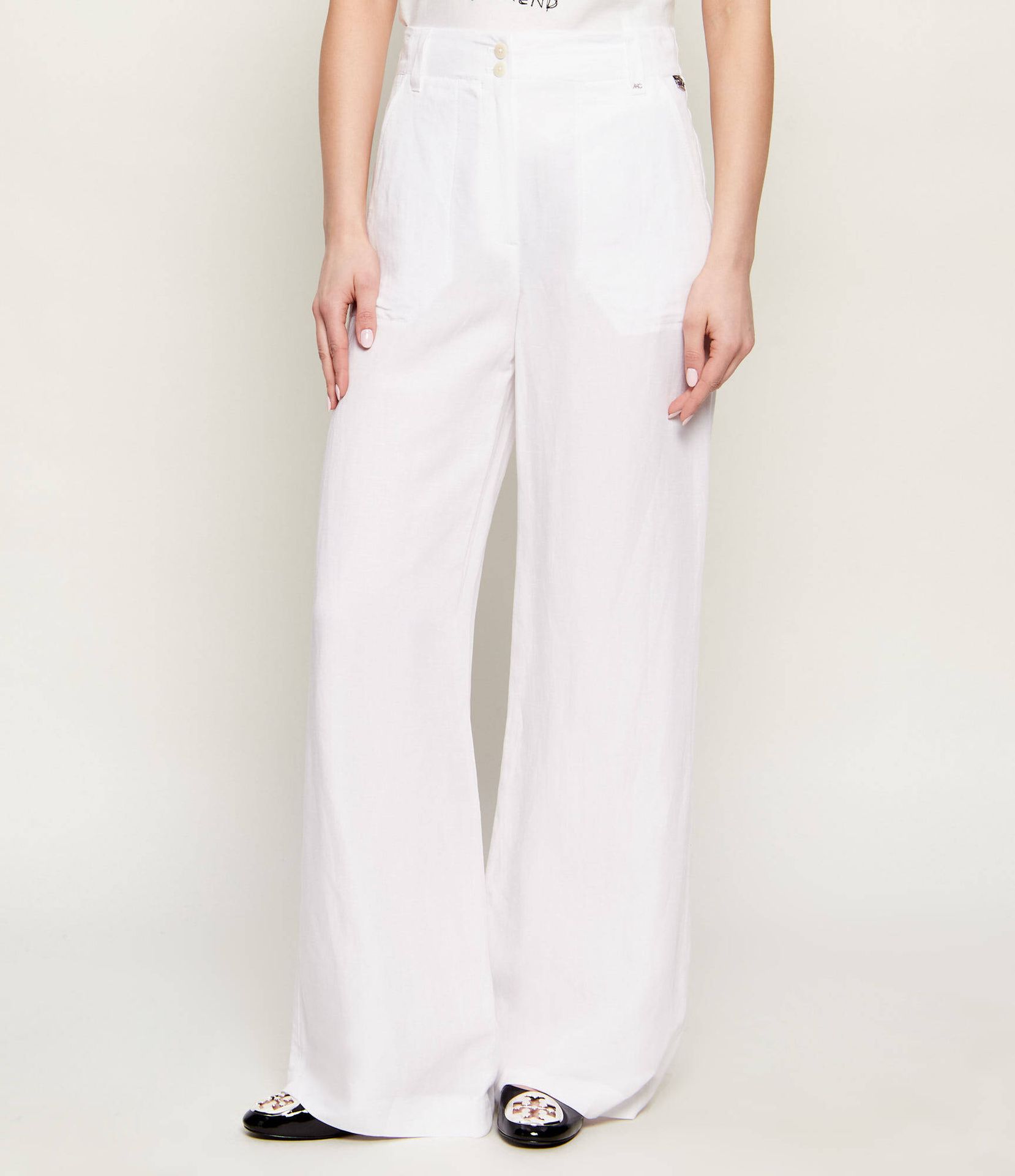 Marc Cain Spodnie Loose fit z dodatkiem lnu
