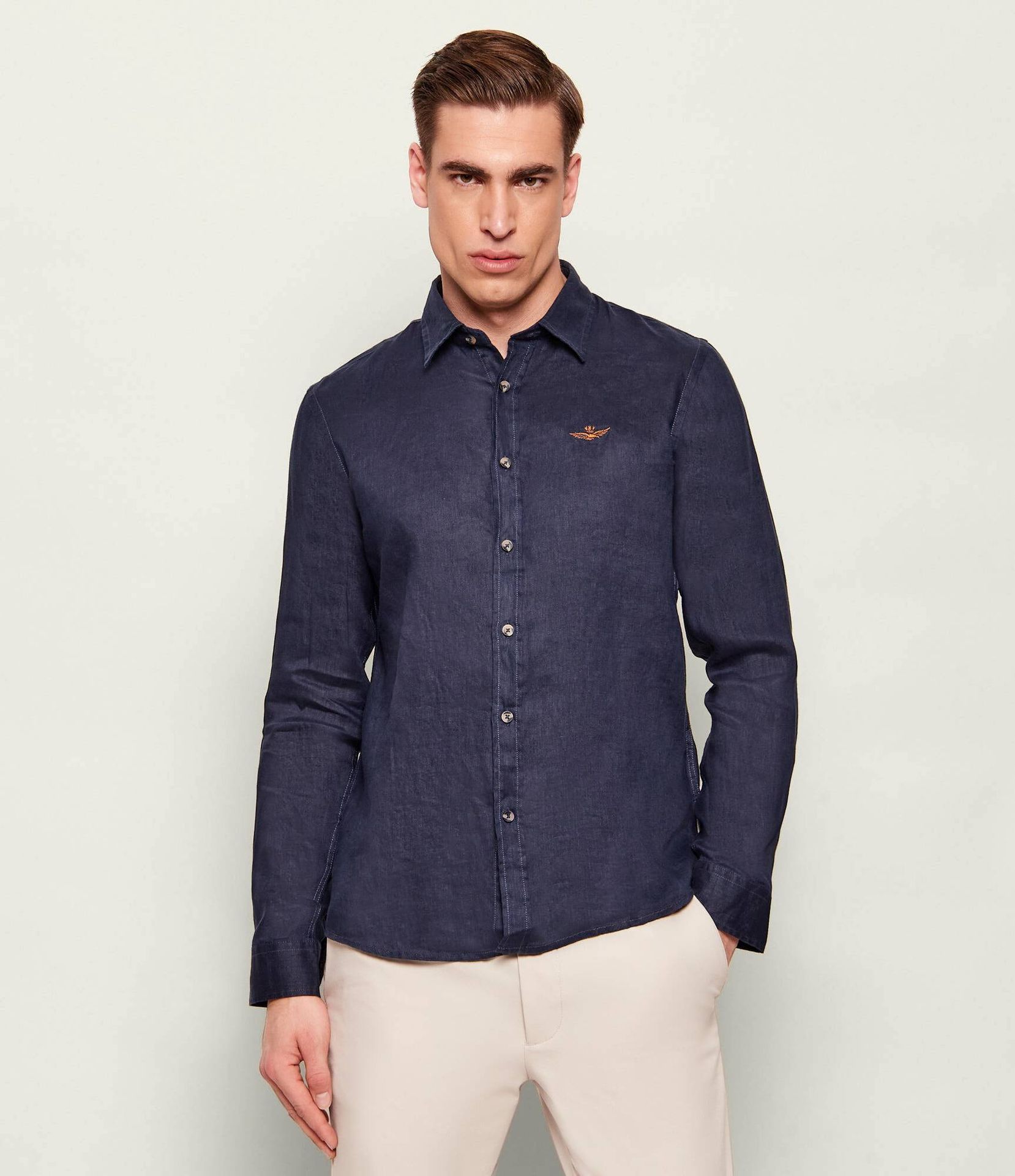 Aeronautica Militare Lniana koszula Regular Fit