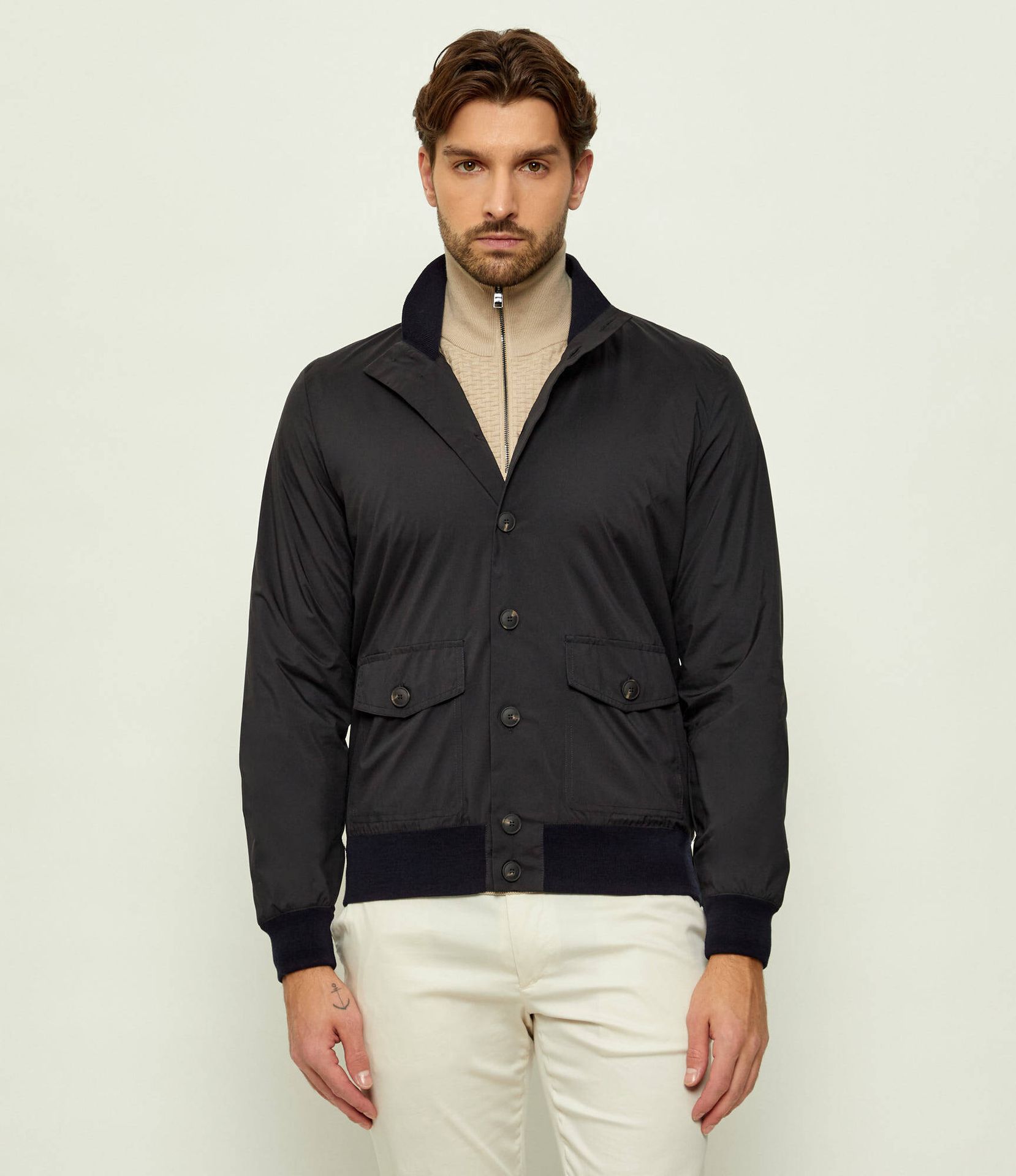 Gran Sasso Kurtka bomber SARTORIAL Slim Fit z dodatkiem wełny