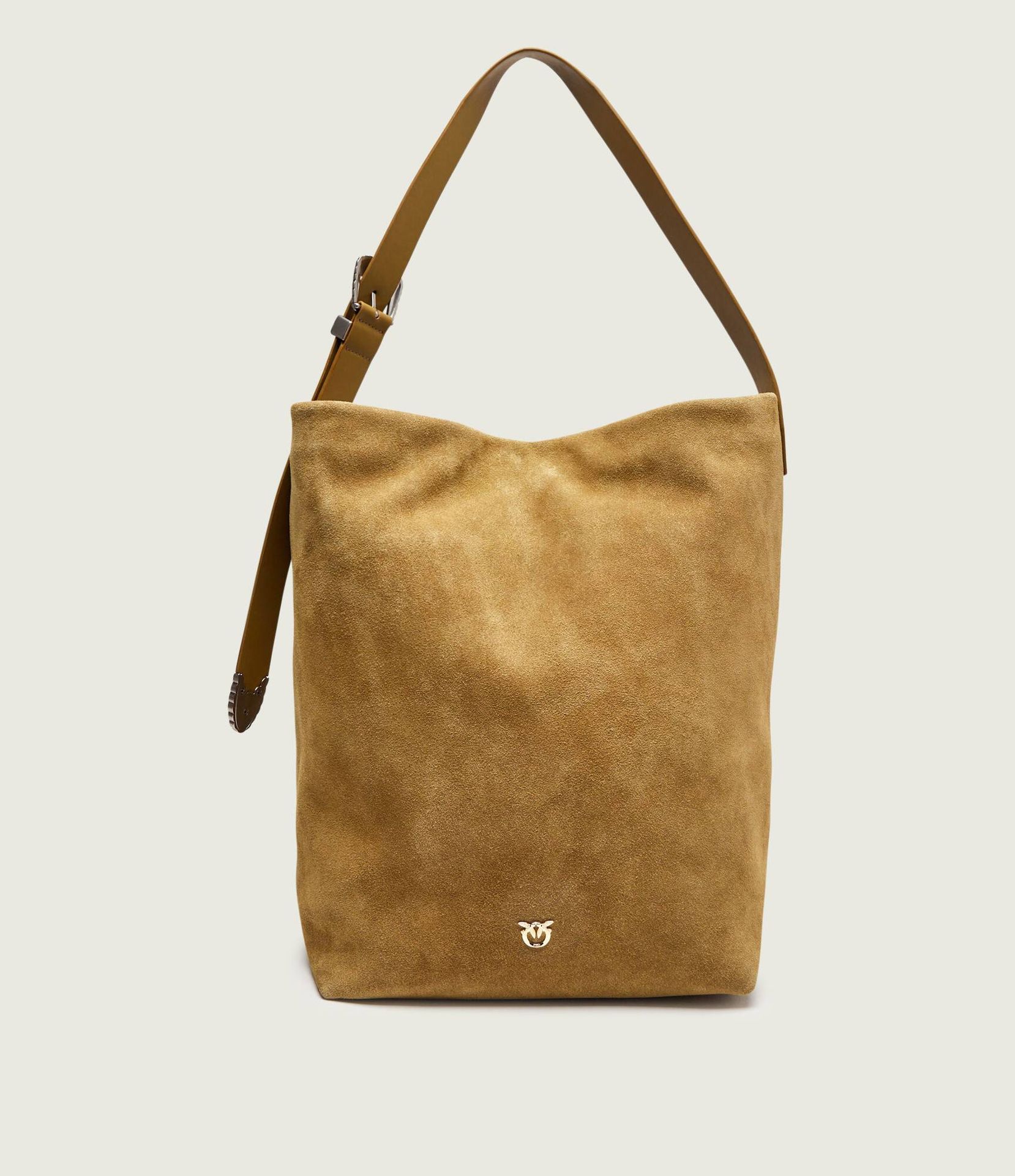 Pinko Shopperka BUCKET BIG zamsz