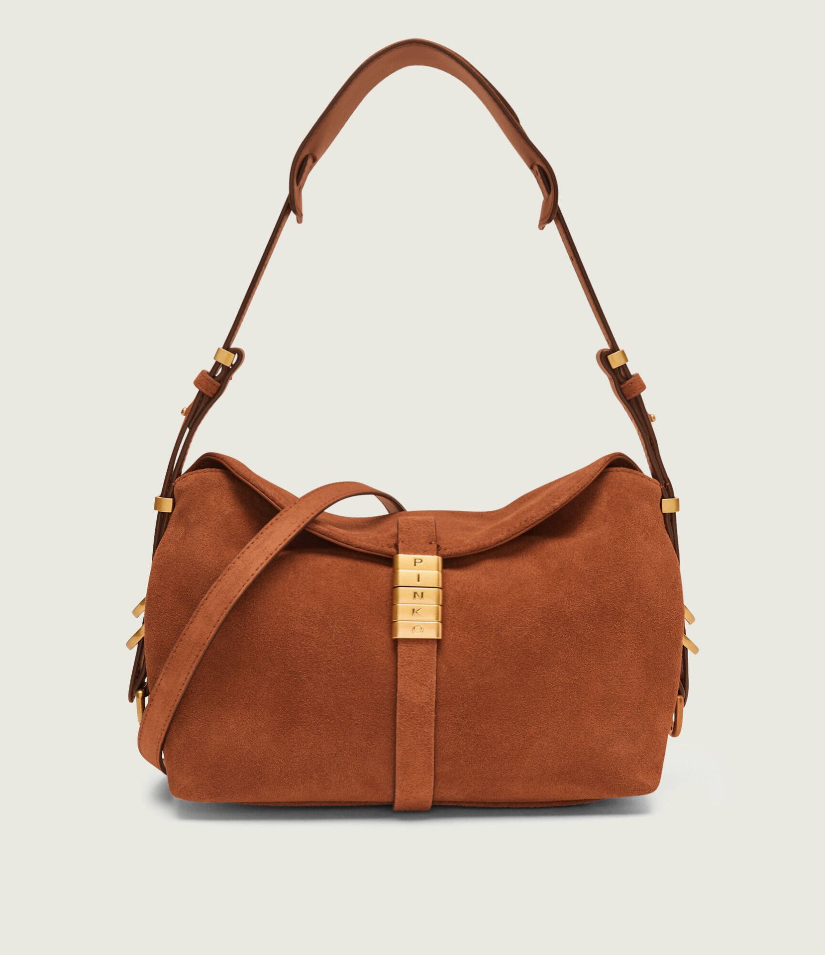 Pinko Torebka na ramię SADDLE MINI zamsz