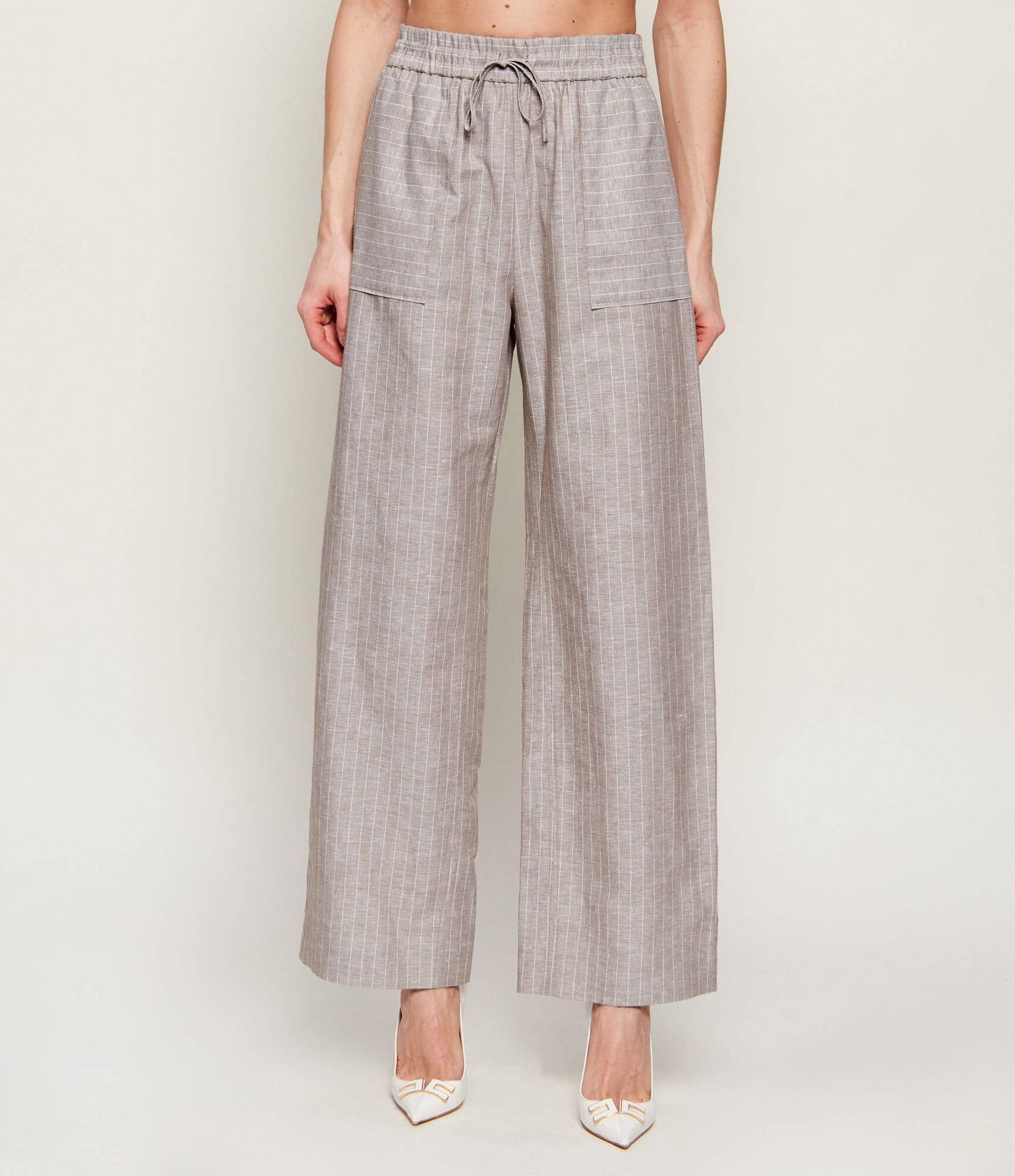 MM Lniane spodnie MMLFAUNA Relaxed fit