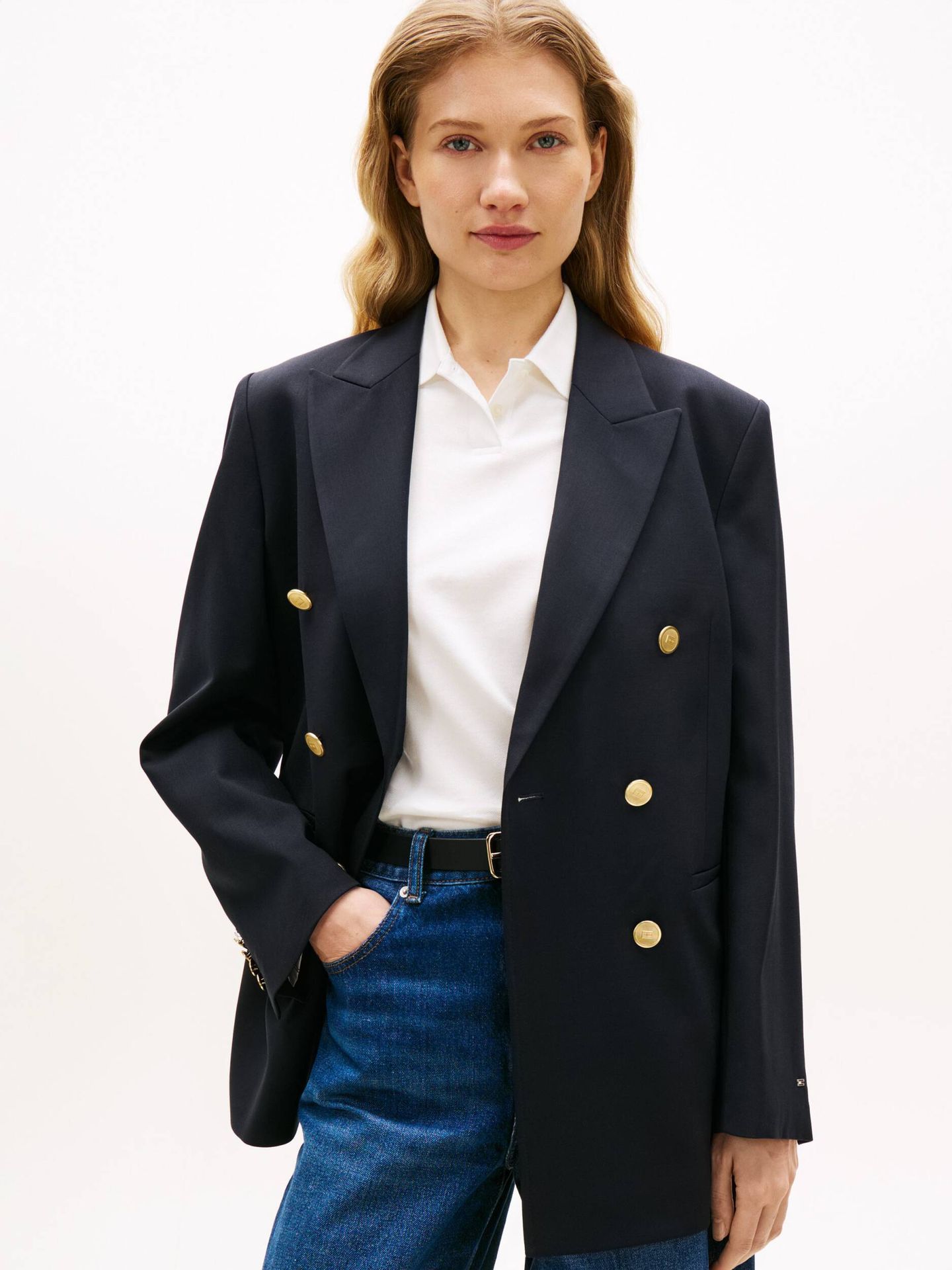 Tommy Hilfiger Marynarka Loose fit z dodatkiem wełny
