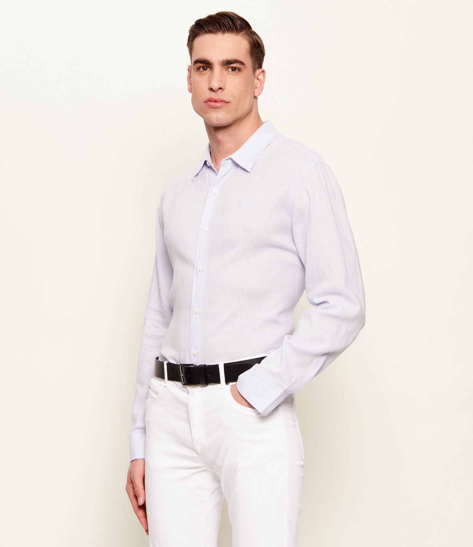 Calvin Klein Lniana koszula Classic fit