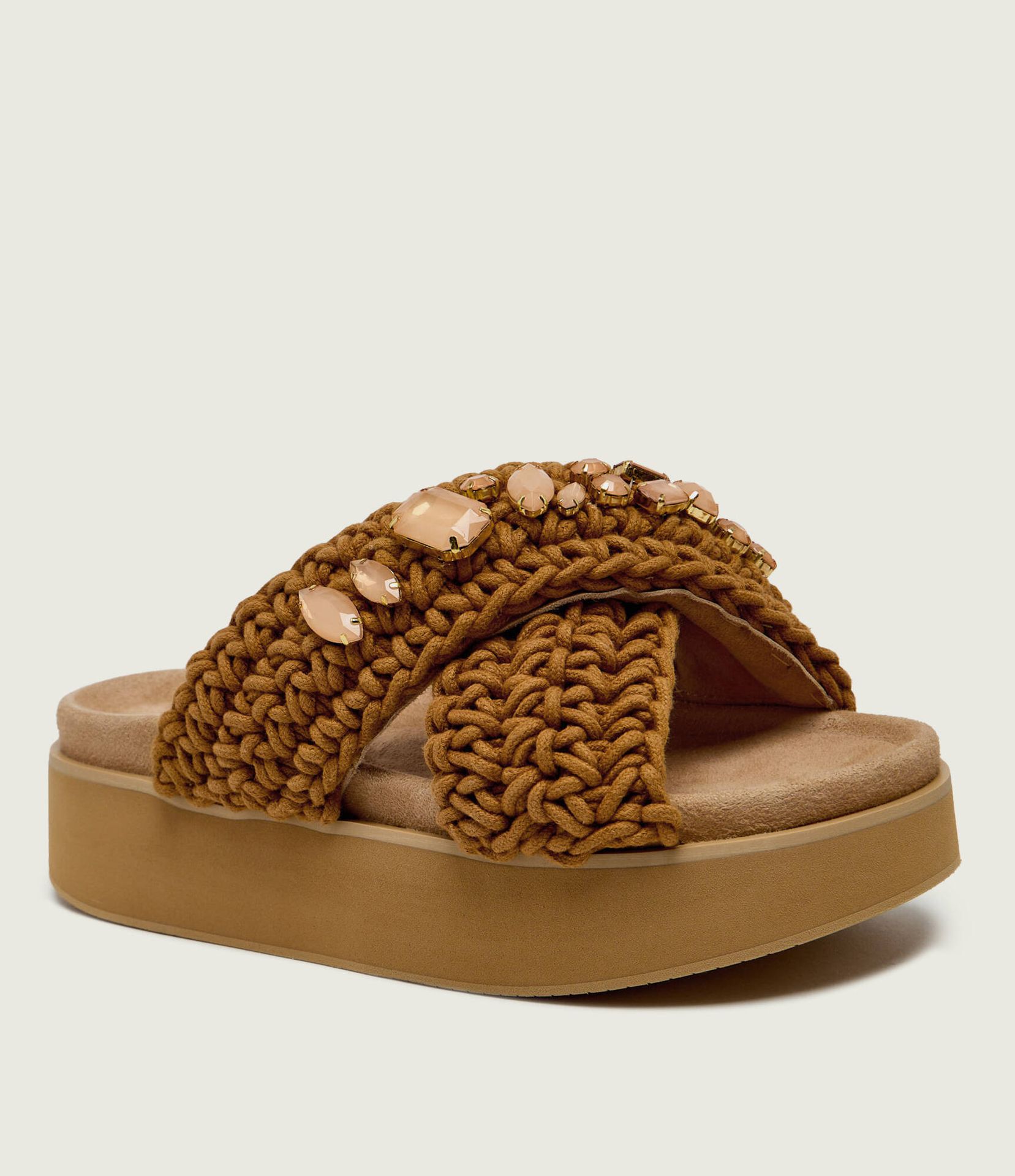 INUIKII Klapki WOVEN STONES zamsz