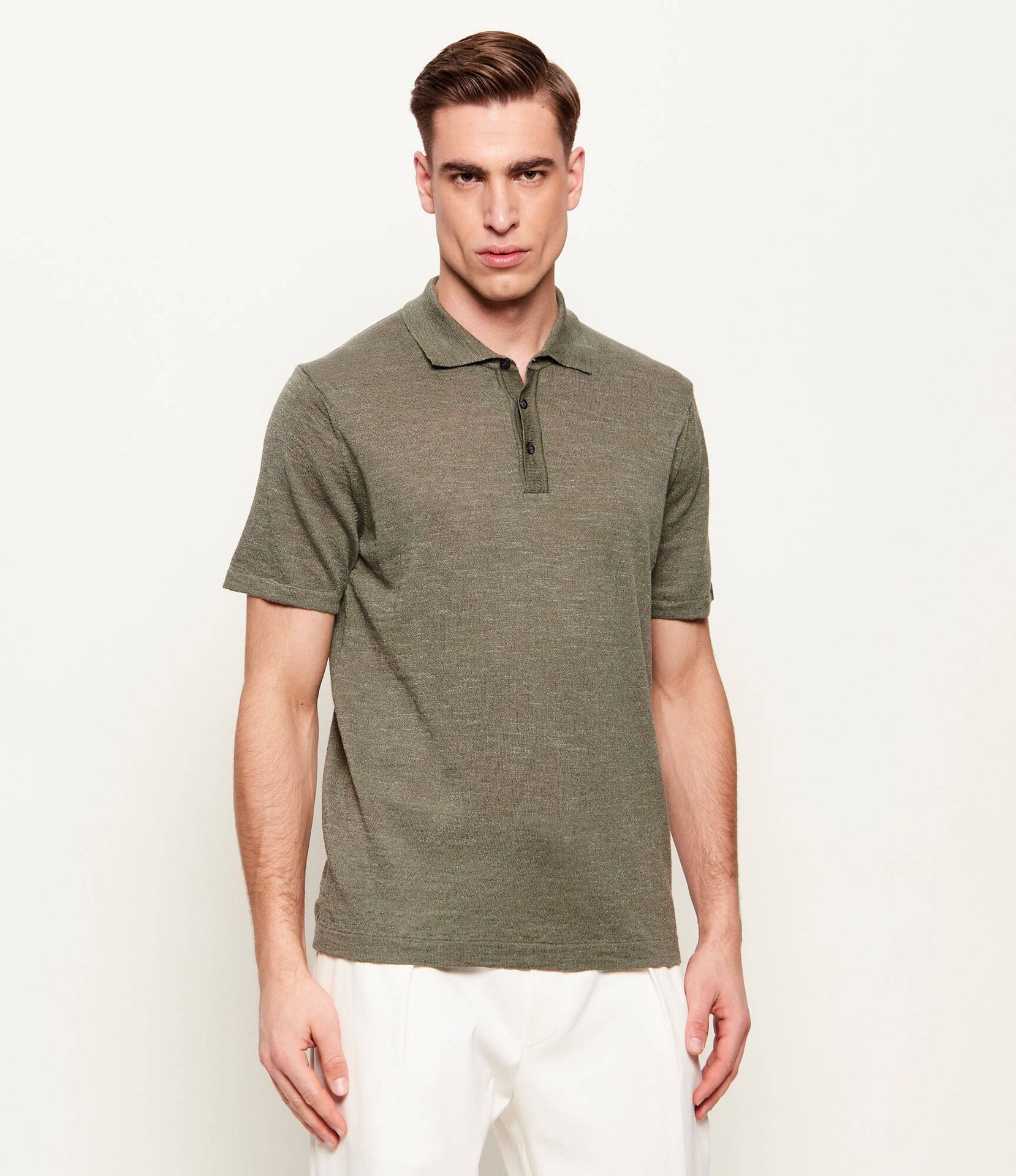 Sand Copenhagen Lniane polo Rico Regular Fit