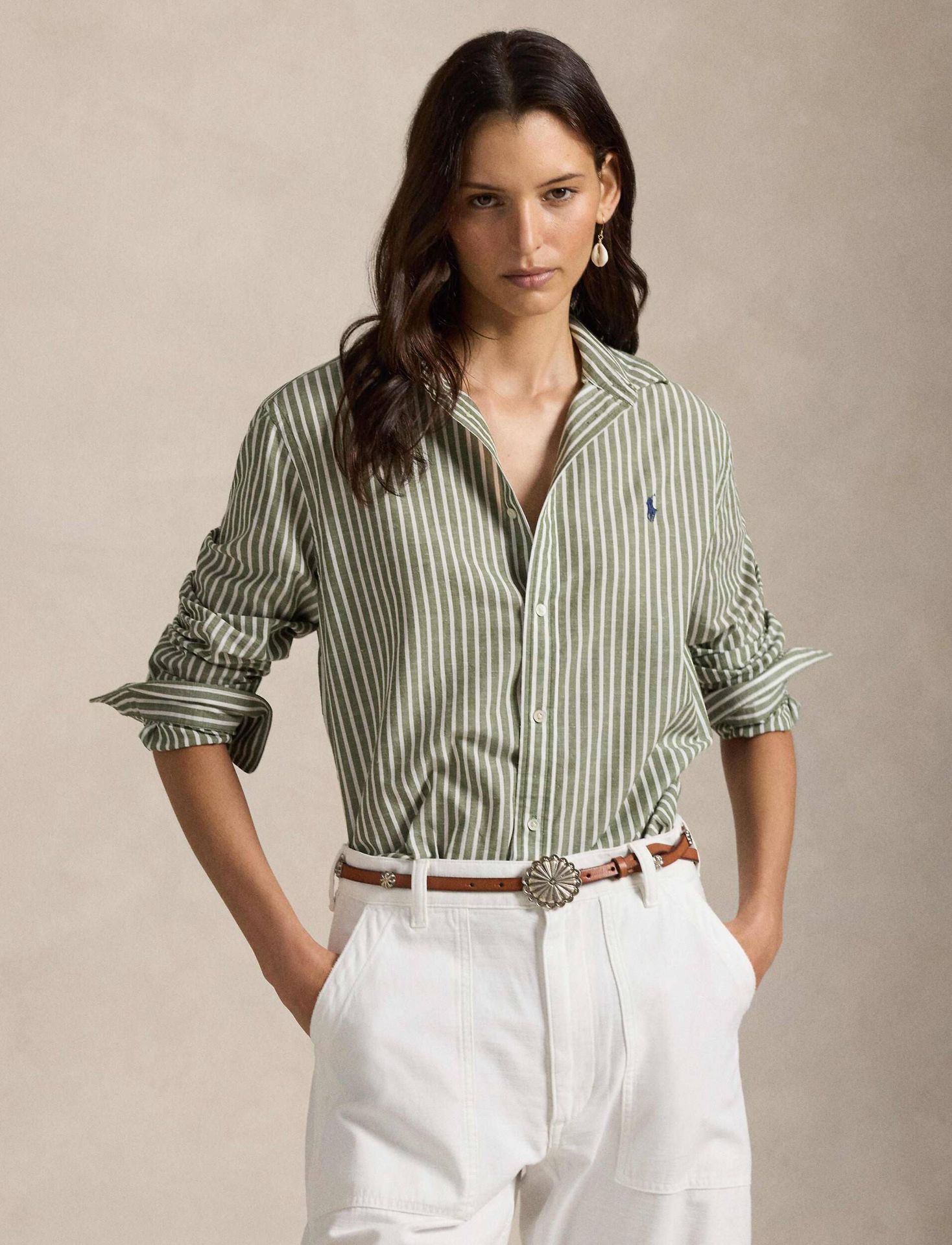 POLO RALPH LAUREN Koszula Classic fit z dodatkiem lnu