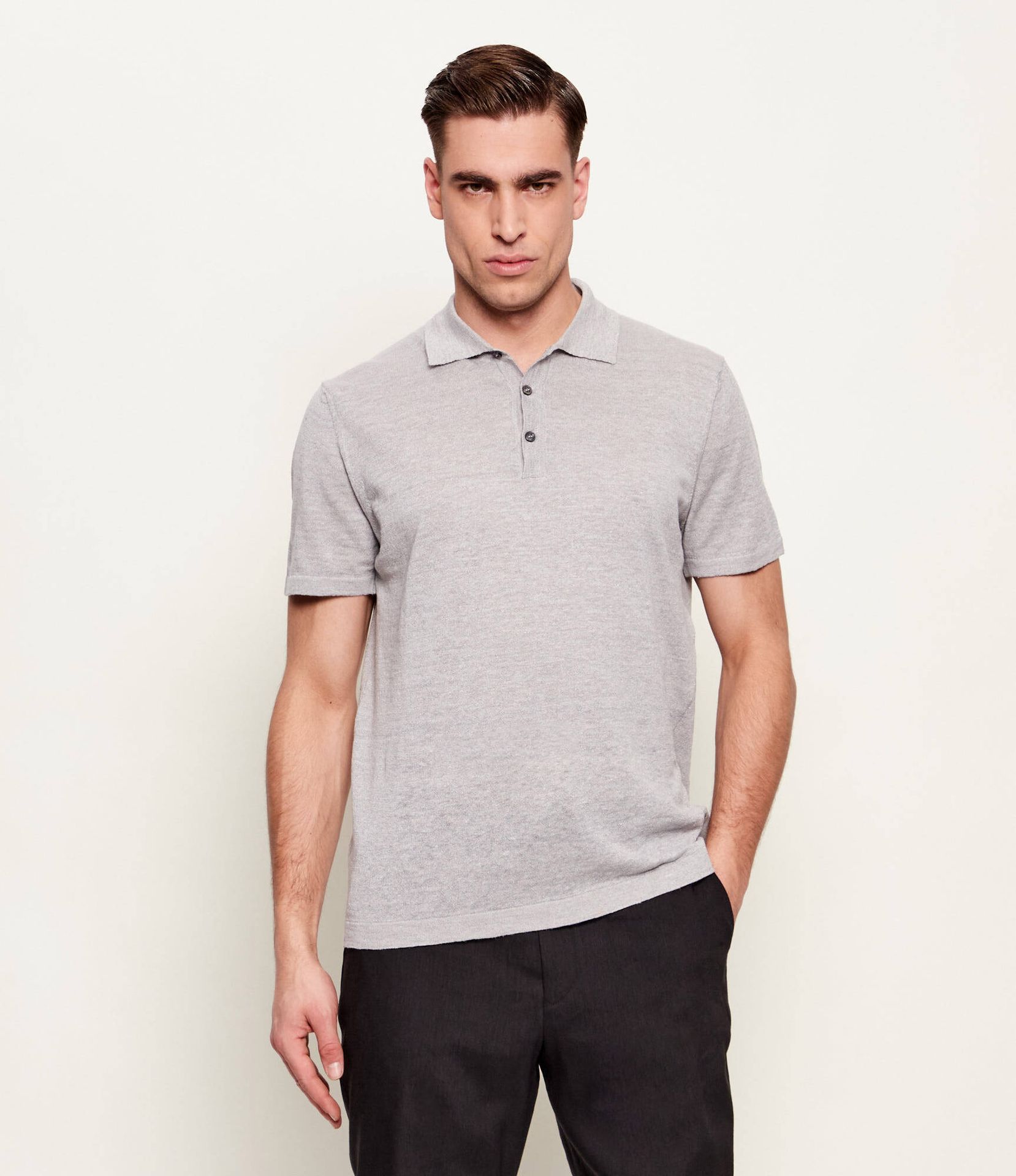 Sand Copenhagen Lniane polo Rico Regular Fit