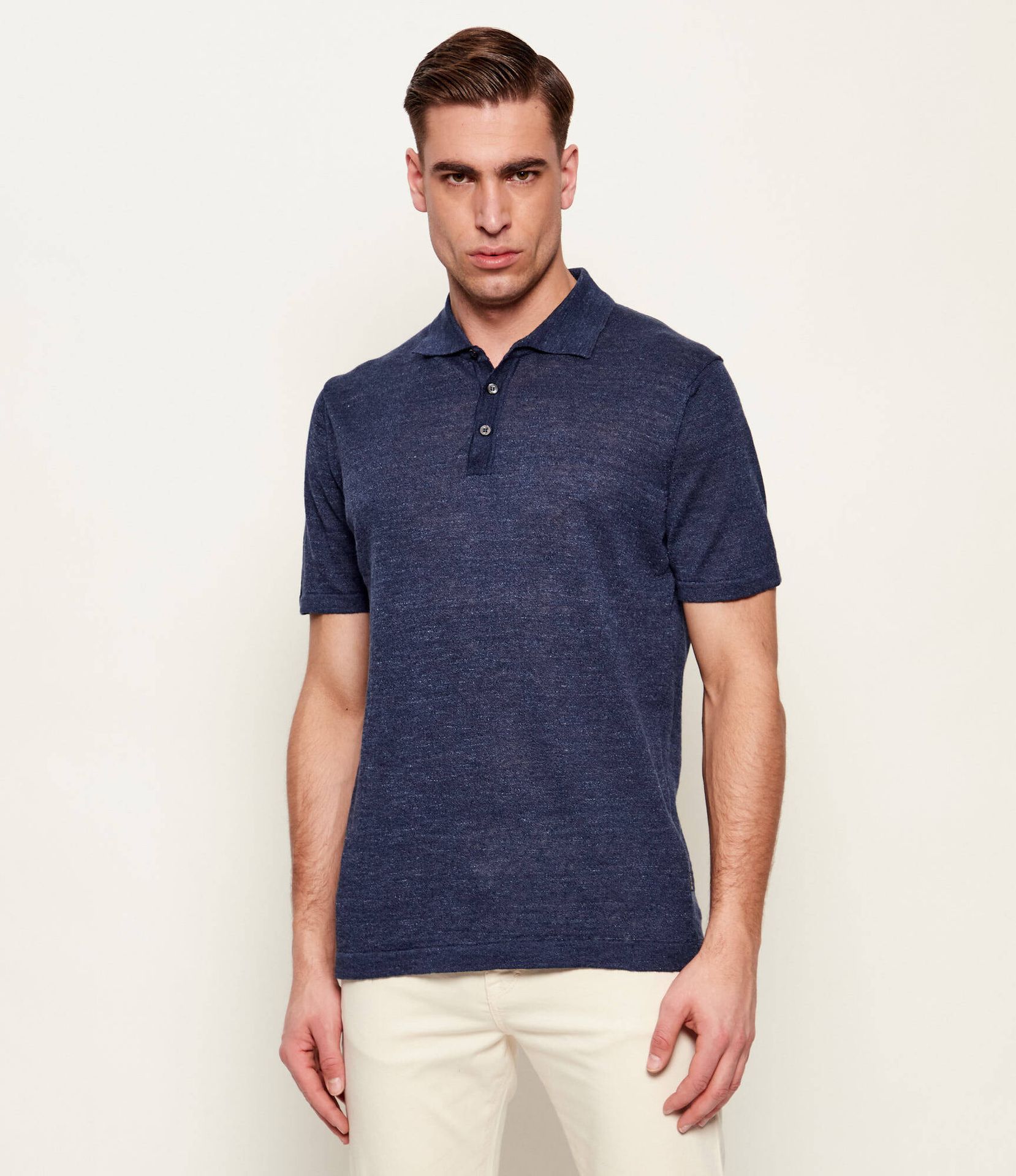 Sand Copenhagen Lniane polo Rico Regular Fit