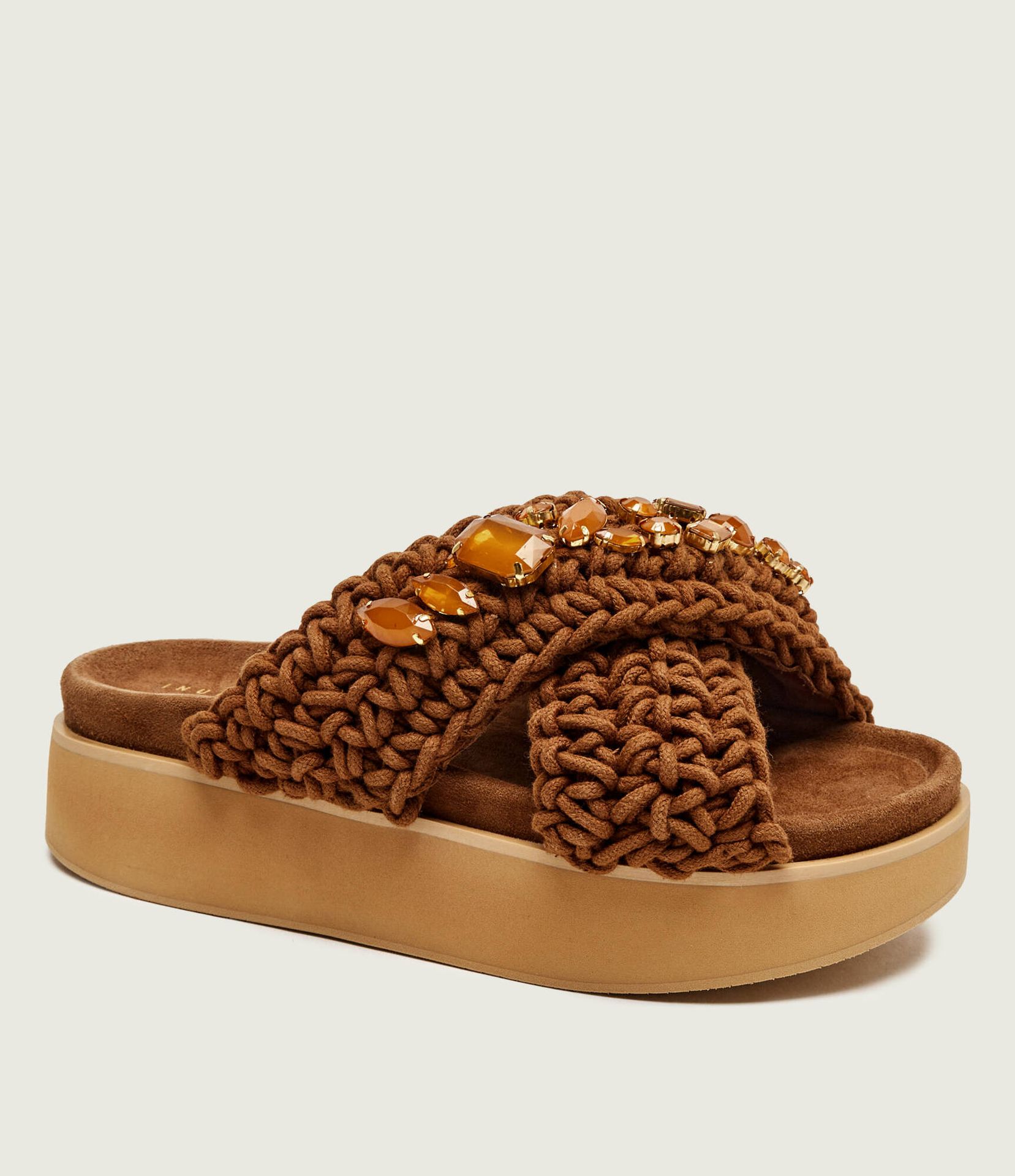 INUIKII Klapki WOVEN STONES zamsz