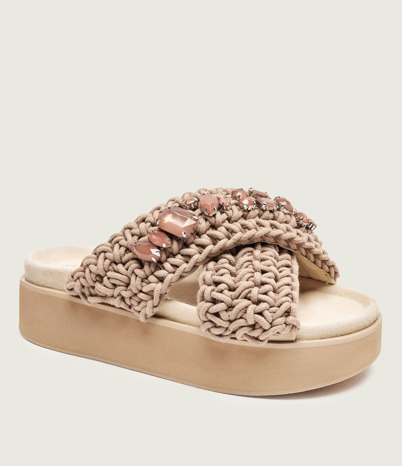 INUIKII Klapki WOVEN STONES zamsz