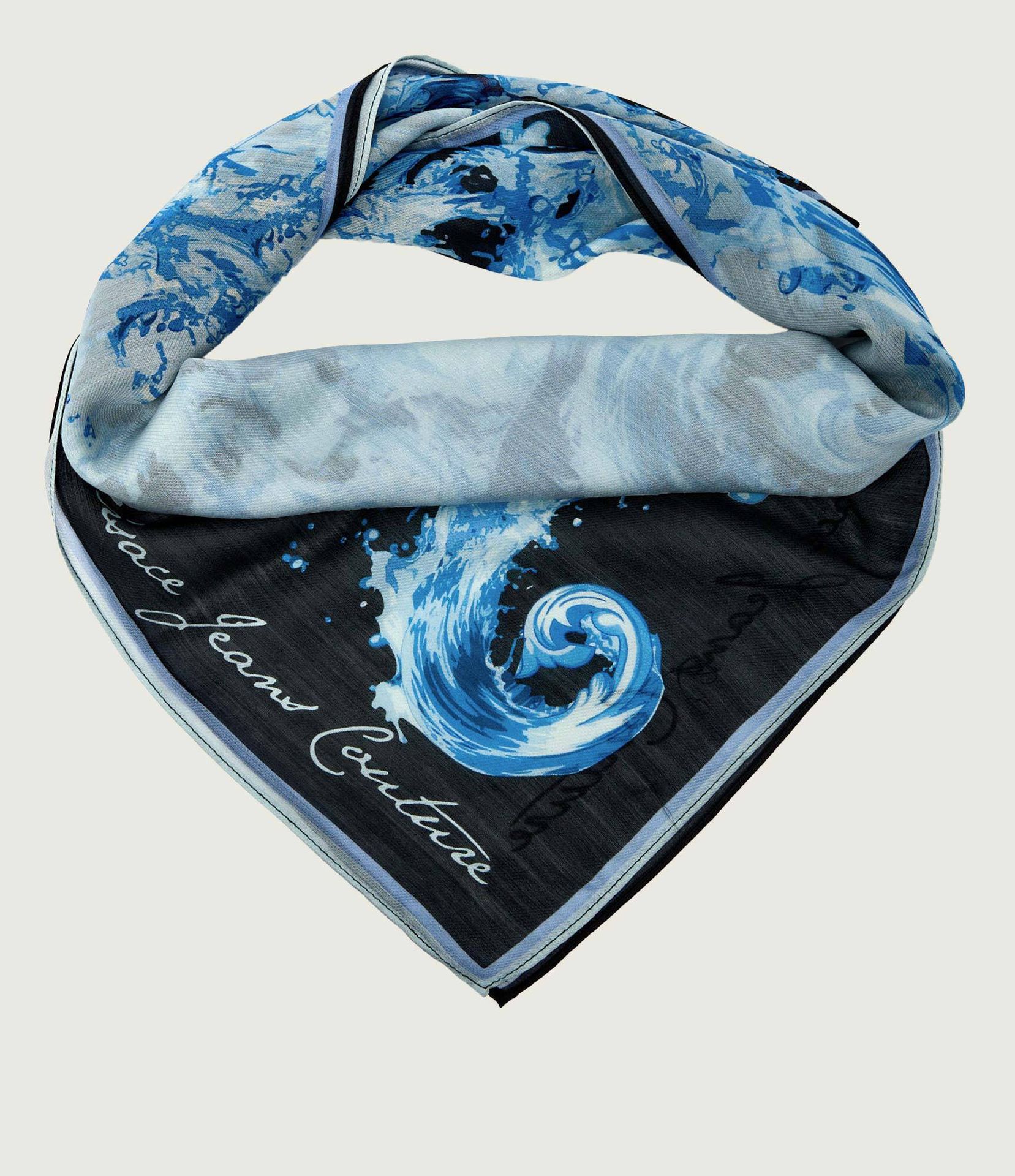 Versace Jeans Couture Wełniana chusta z dodatkiem jedwabiu