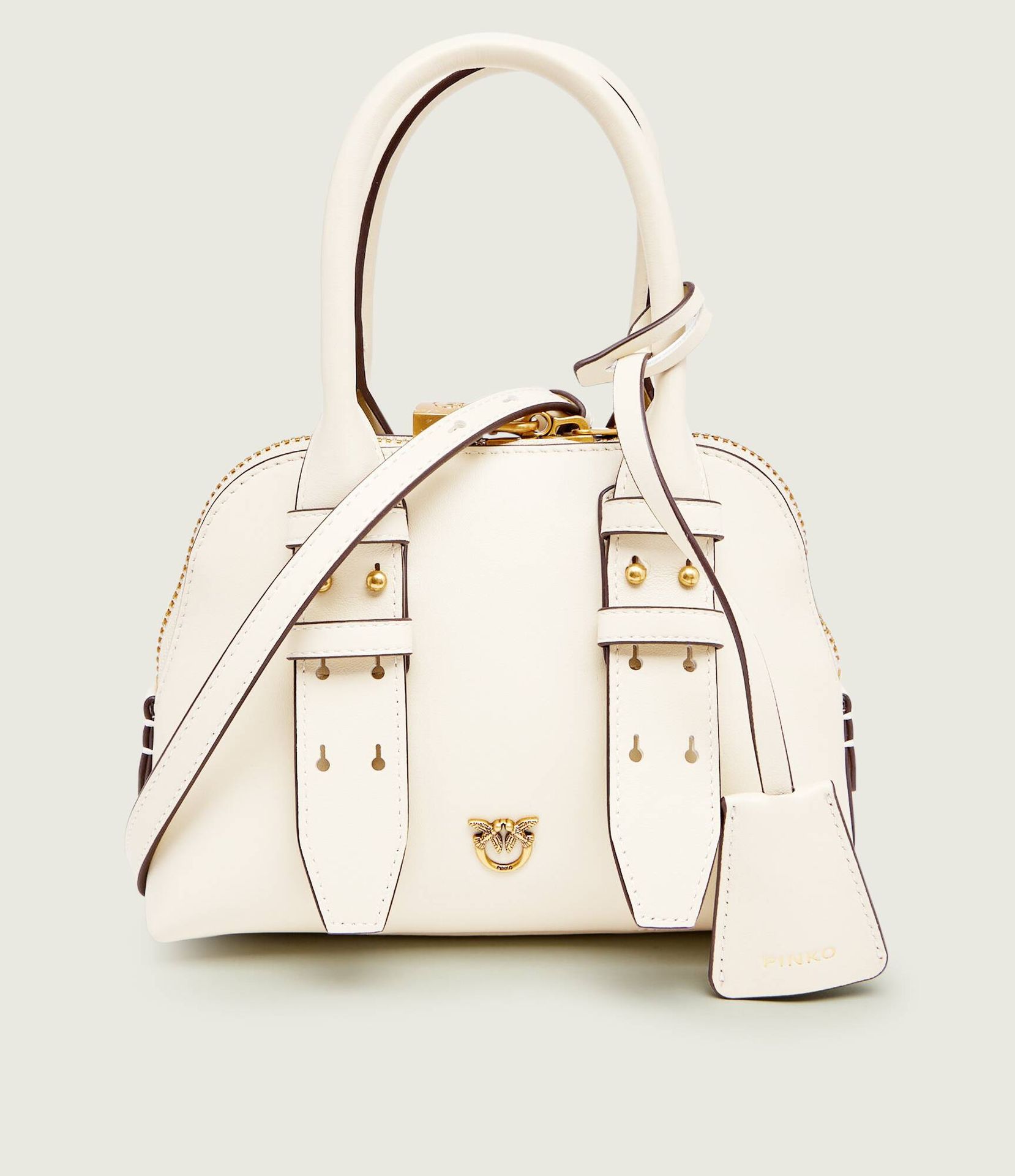 Pinko Skórzany kuferek BOWLING BAG ZIP MINI