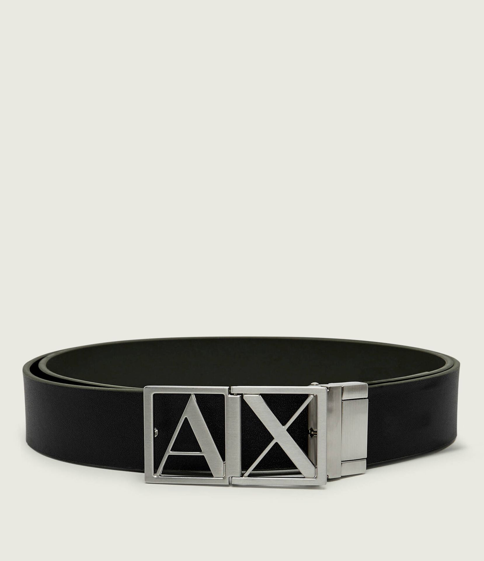 Armani Exchange Skórzany dwustronny pasek