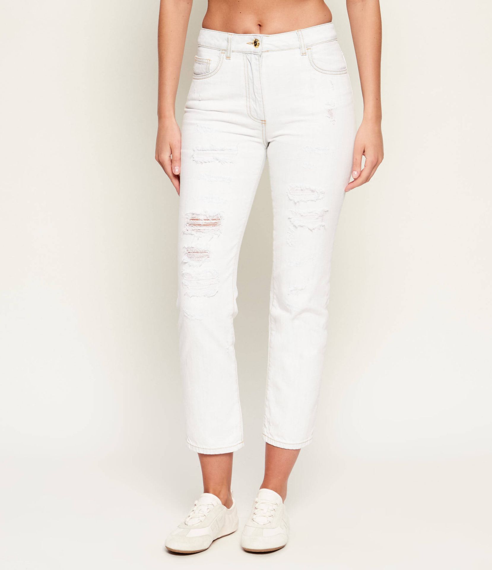 Elisabetta Franchi Jeansy Straight fit mid rise