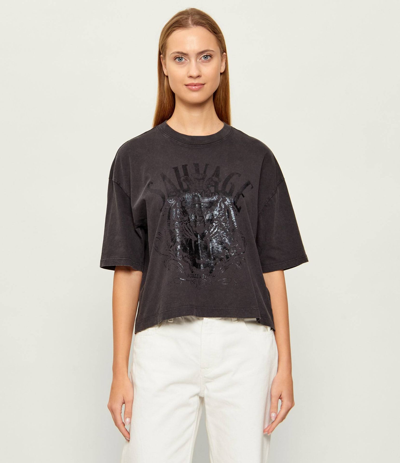 GUESS T-shirt SAVAGE TOUR Cropped Fit
