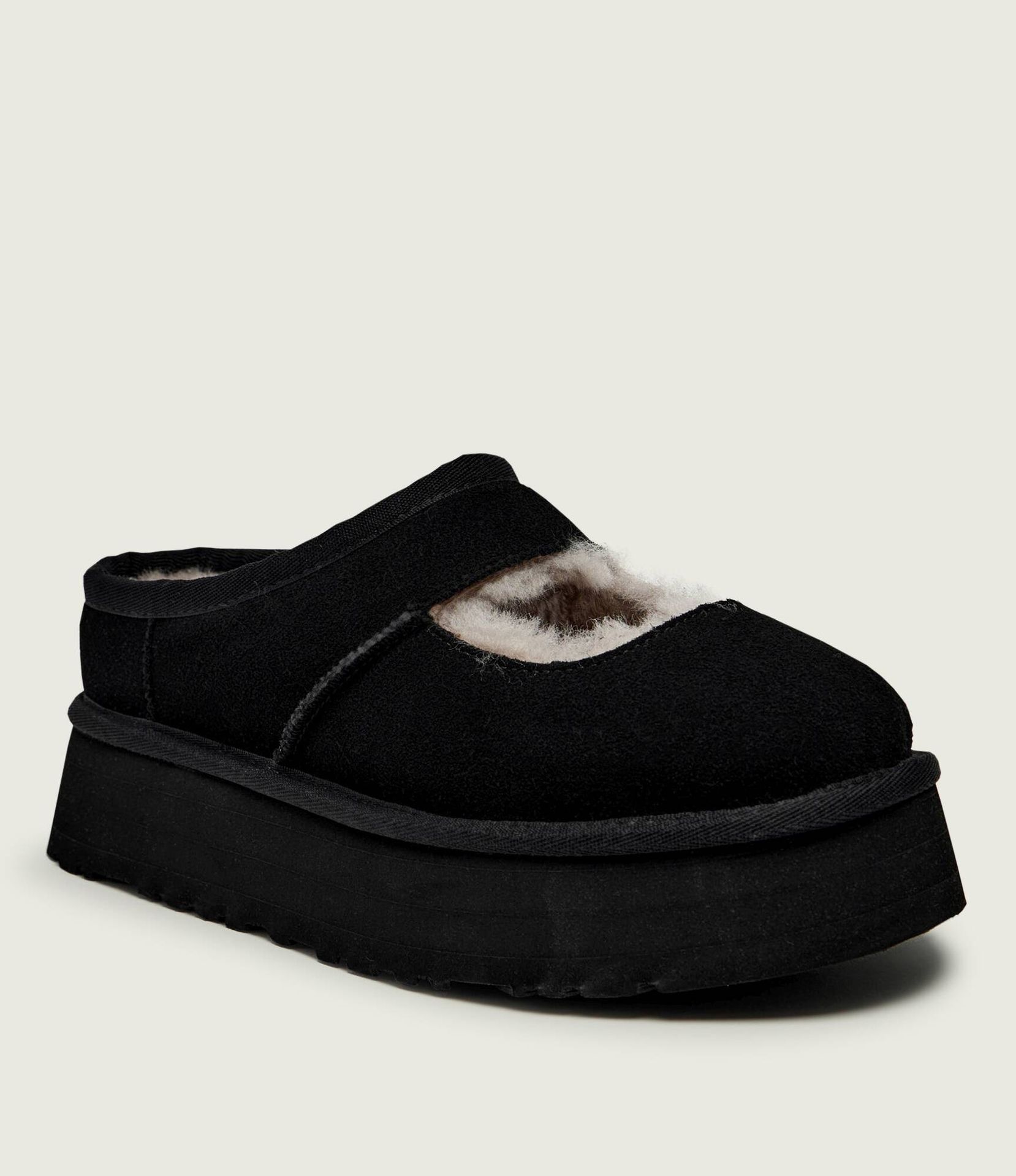 UGG Mule W Bea Mary Jane z dodatkiem wełny zamsz
