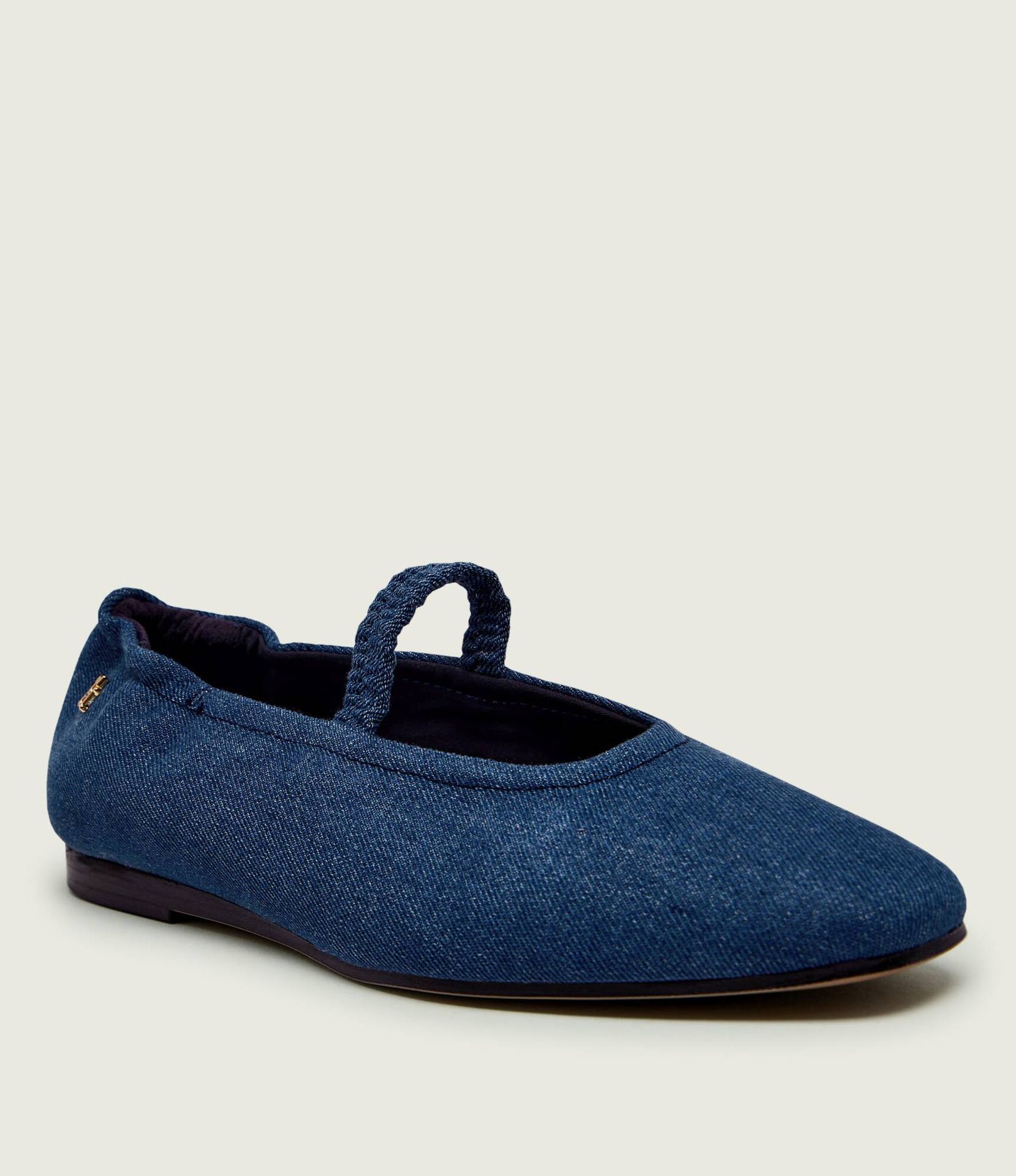 Tommy Hilfiger Jeansowe baleriny z dodatkiem skóry