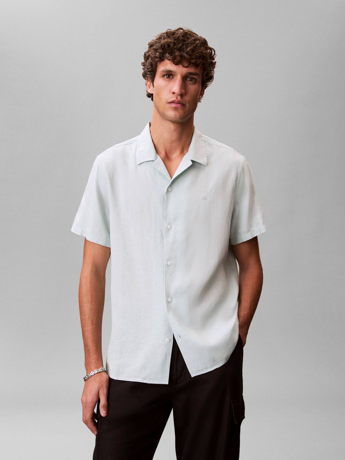Calvin Klein Lniana koszula Classic fit