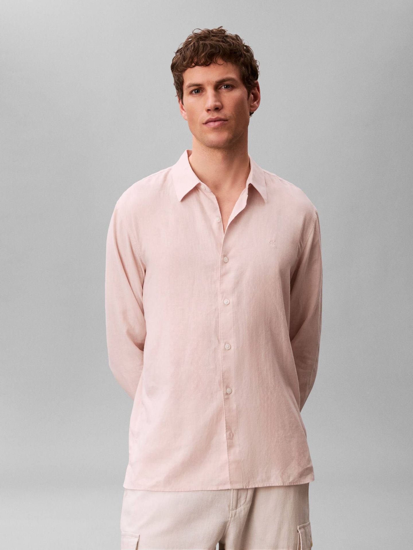 Calvin Klein Lniana koszula Classic fit