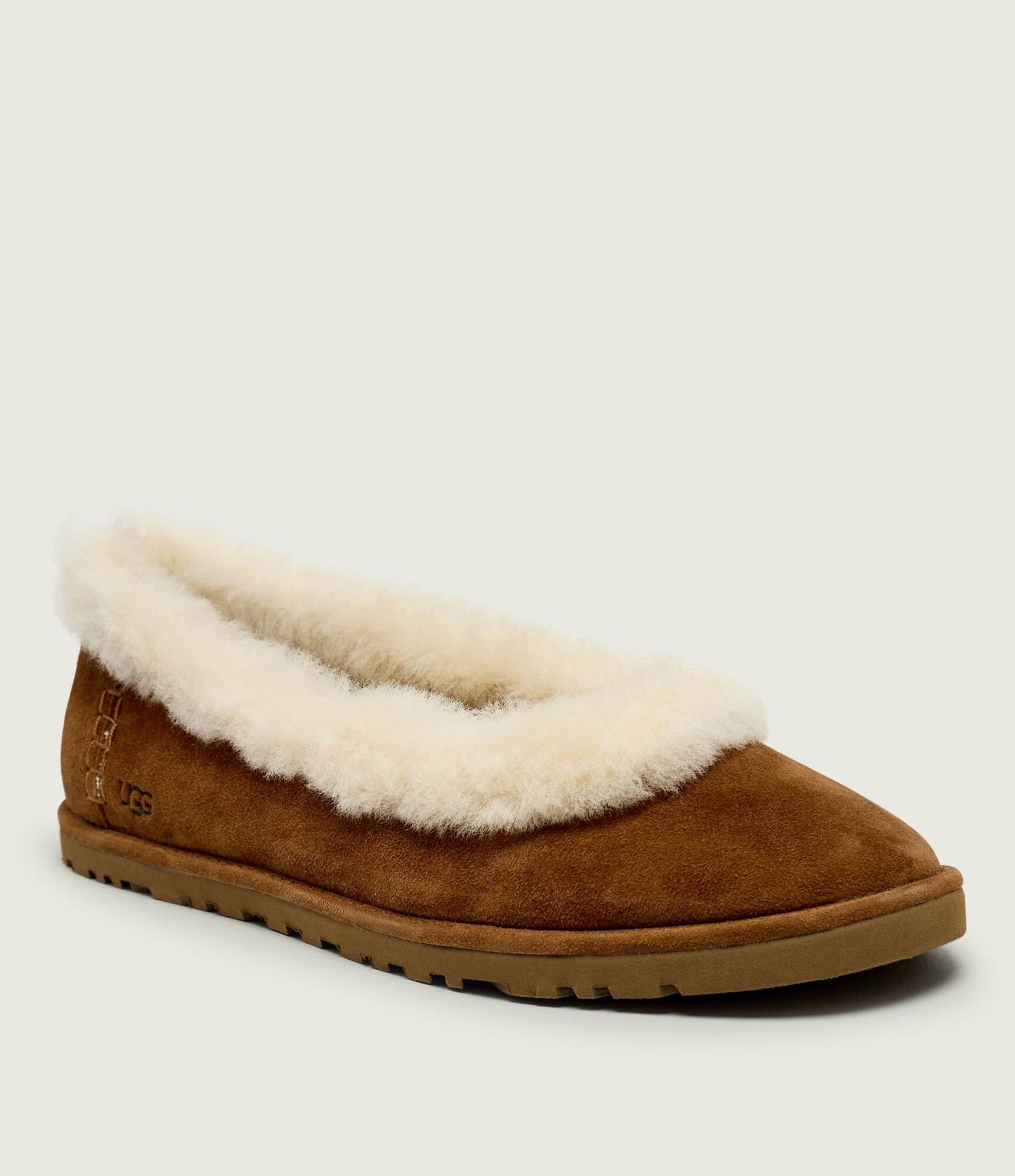 UGG Baleriny ZORA shearling zamsz z dodatkiem wełny