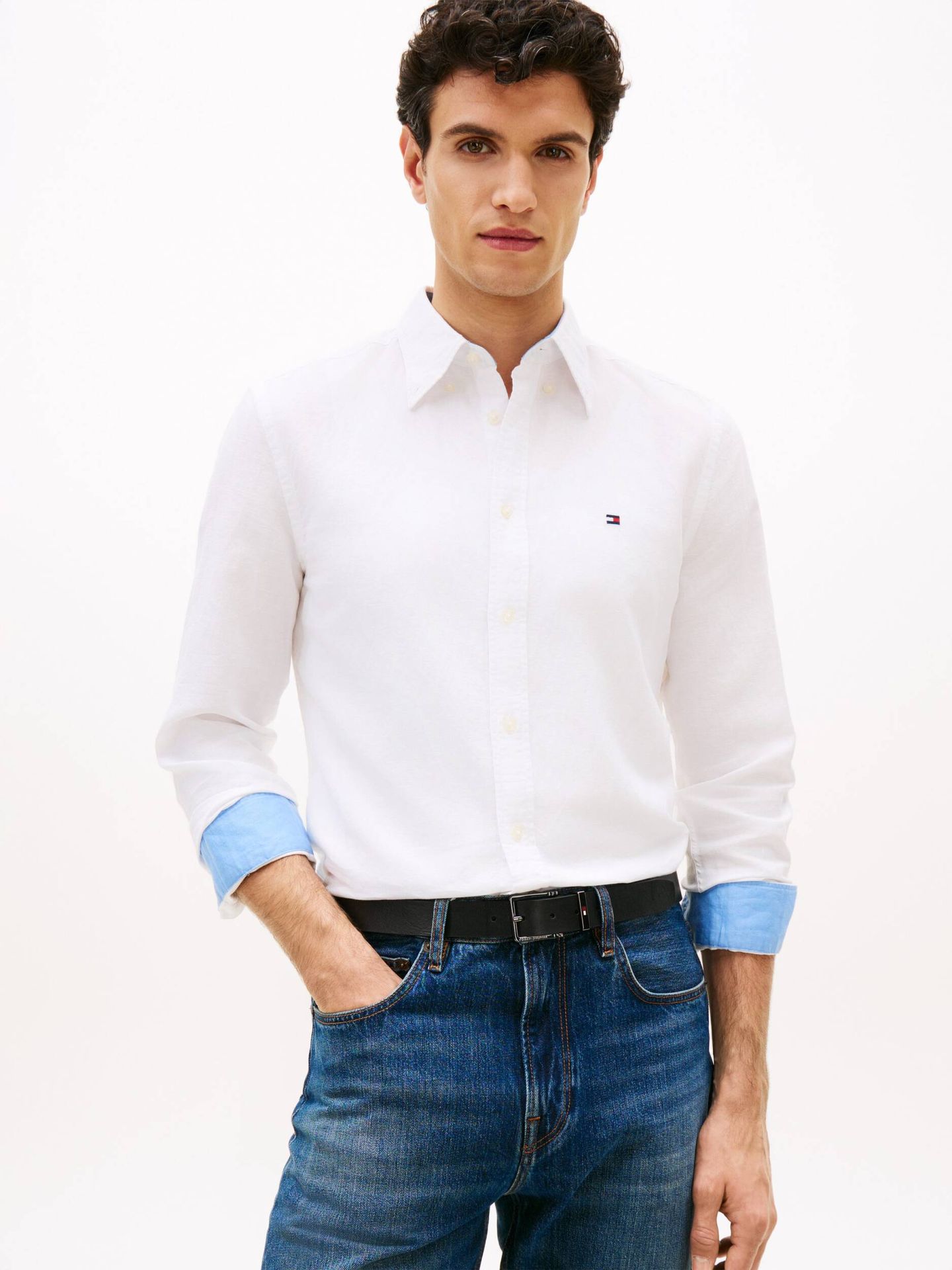 Tommy Hilfiger Koszula Regular Fit z dodatkiem lnu