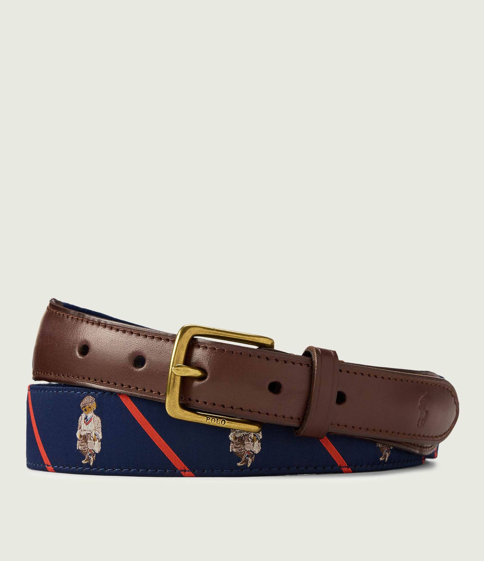 POLO RALPH LAUREN Pasek BEAR z dodatkiem skóry