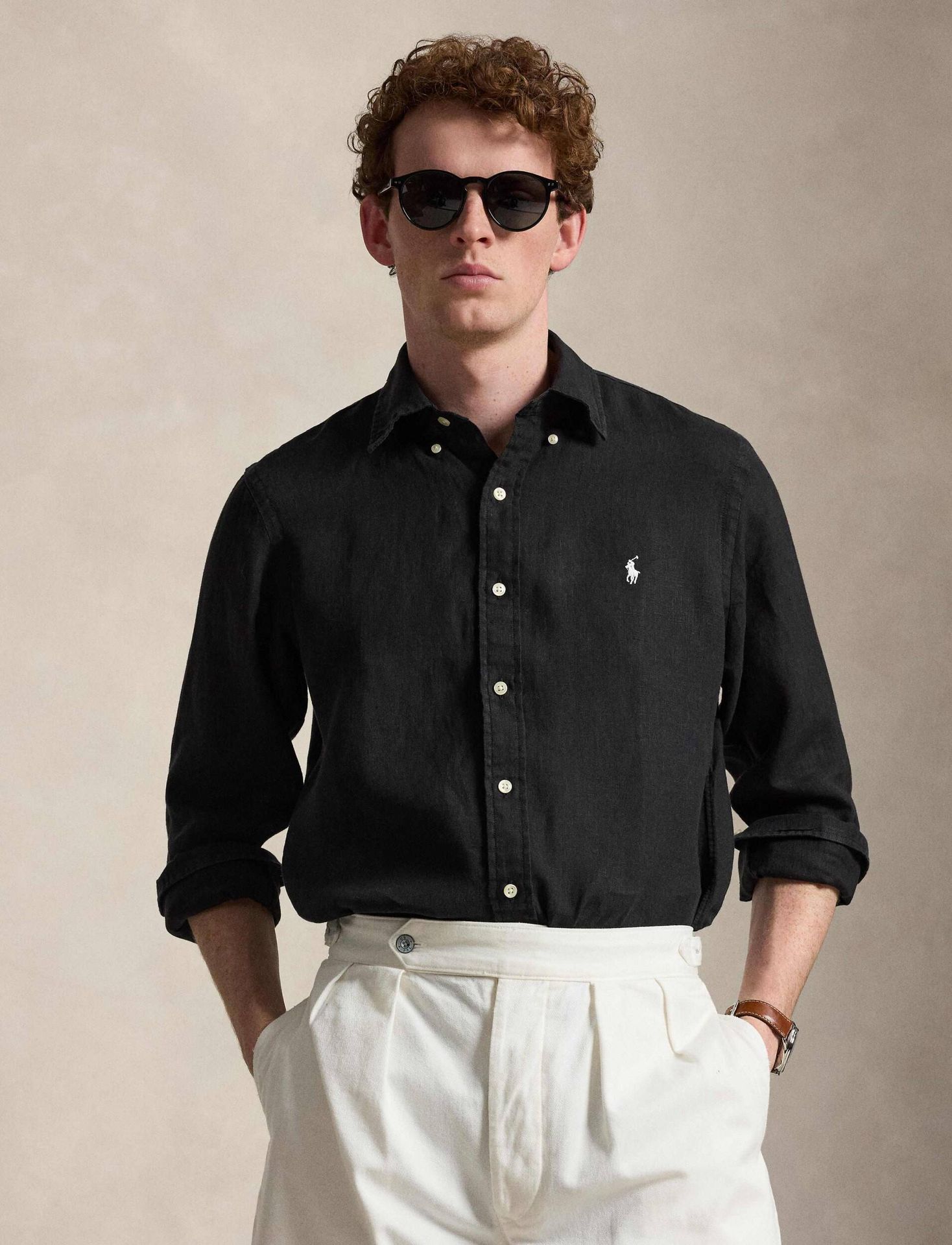 POLO RALPH LAUREN Lniana koszula Custom fit